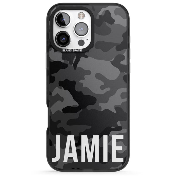 Personalised Black Camo Name Horizontal