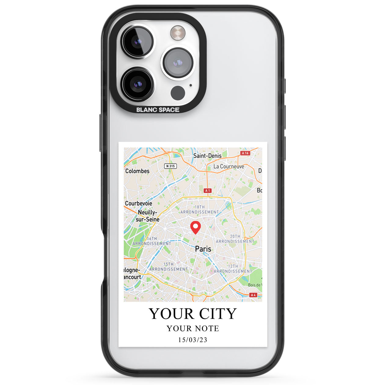 Ios Map Front Cover Personalised World Map iPhone Case - Blanc Space