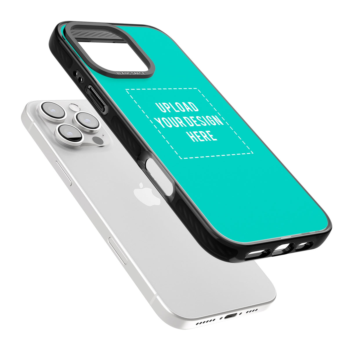 Personalised Your Own Design iPhone 16 Pro / iPhone 16 Pro Max Impact Black Phone Case angled