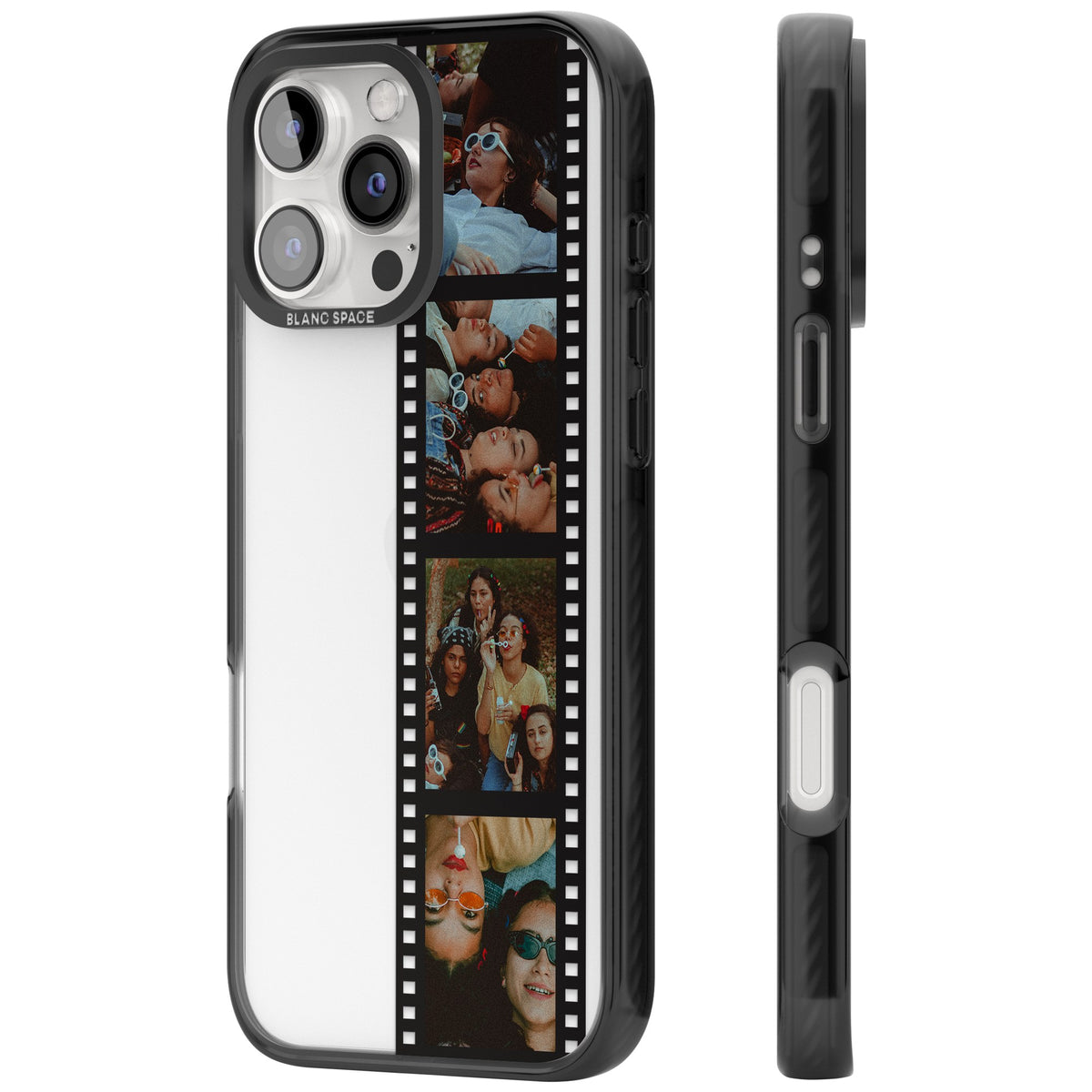 Personalised Photo Film Strip iPhone 16 Pro / iPhone 16 Pro Max Impact Black Phone Case side