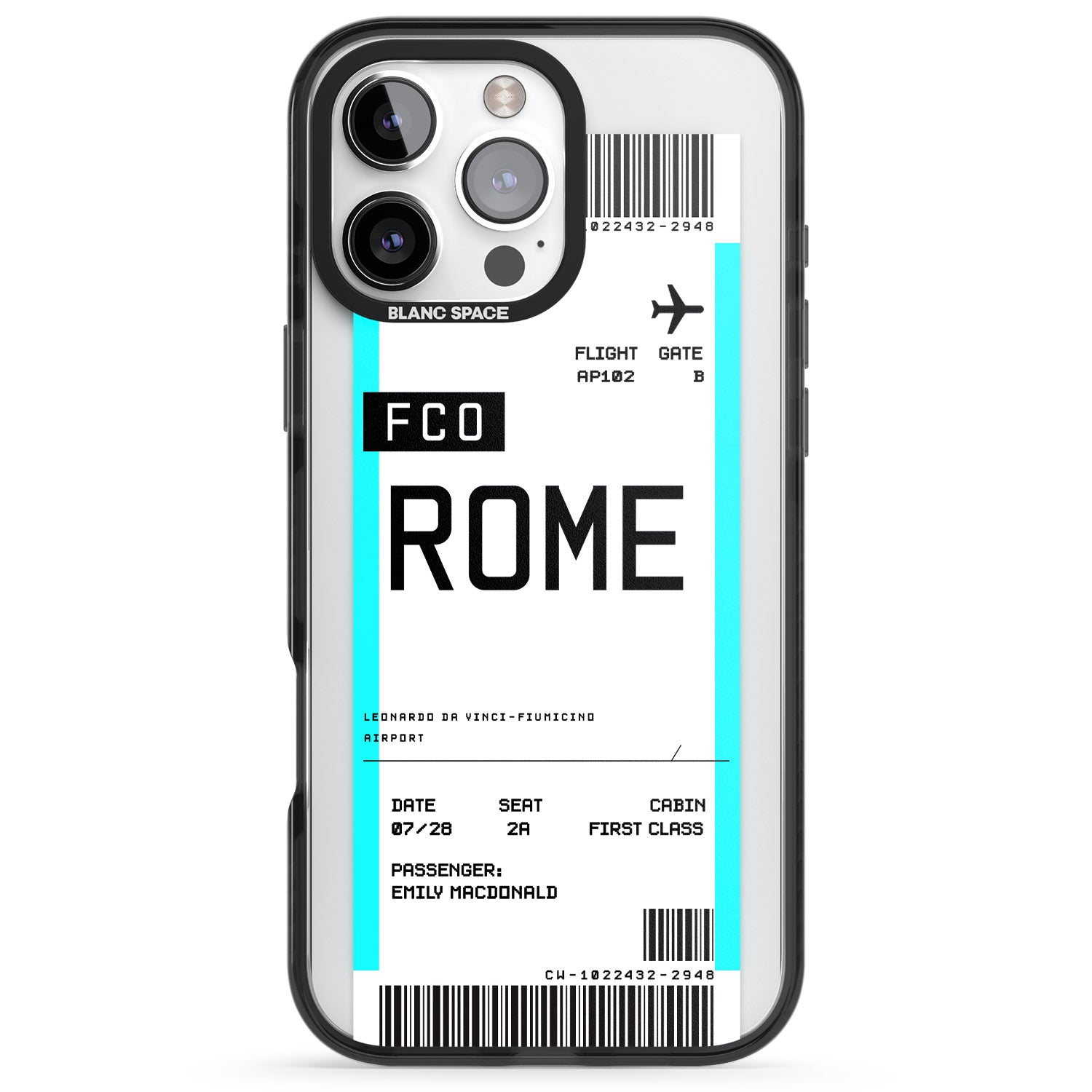 Custodia IPhone Antiurto World Travel Boarding Pass - Multicolore - Scegli Citt&agrave; E Modello (iPhone 14-16)