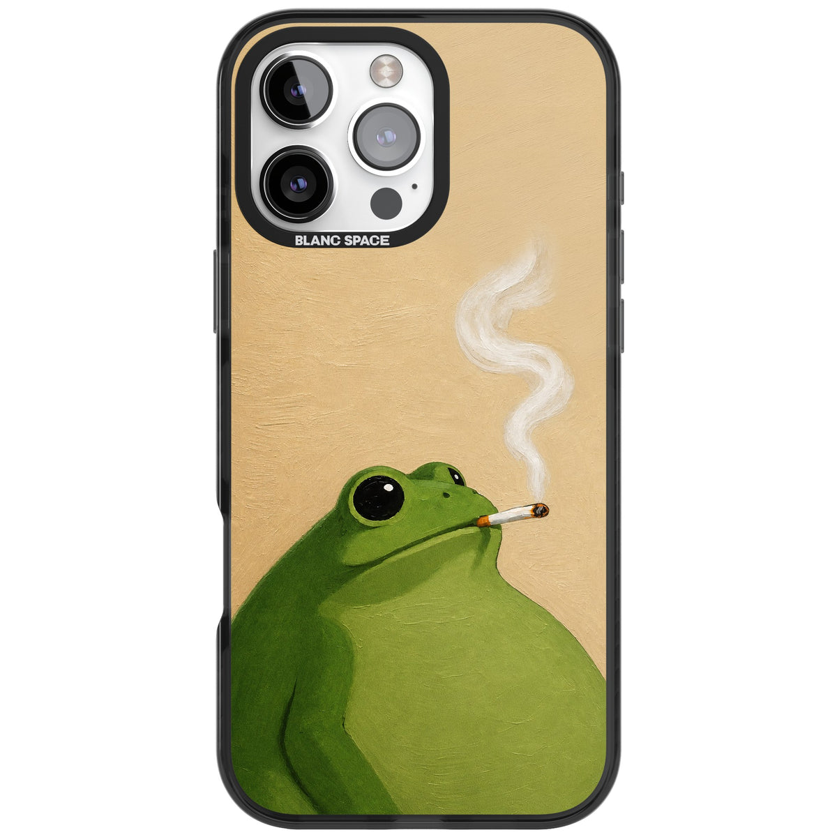 The Smoking Frog iPhone 16 Pro Max Impact Black Phone Case front