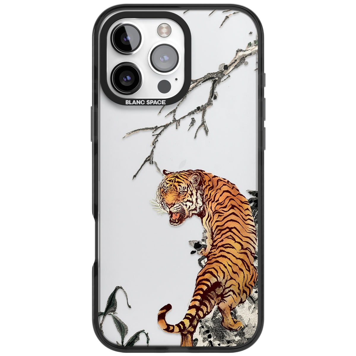 Roaring Tiger iPhone 16 Pro Max Impact Black Phone Case front