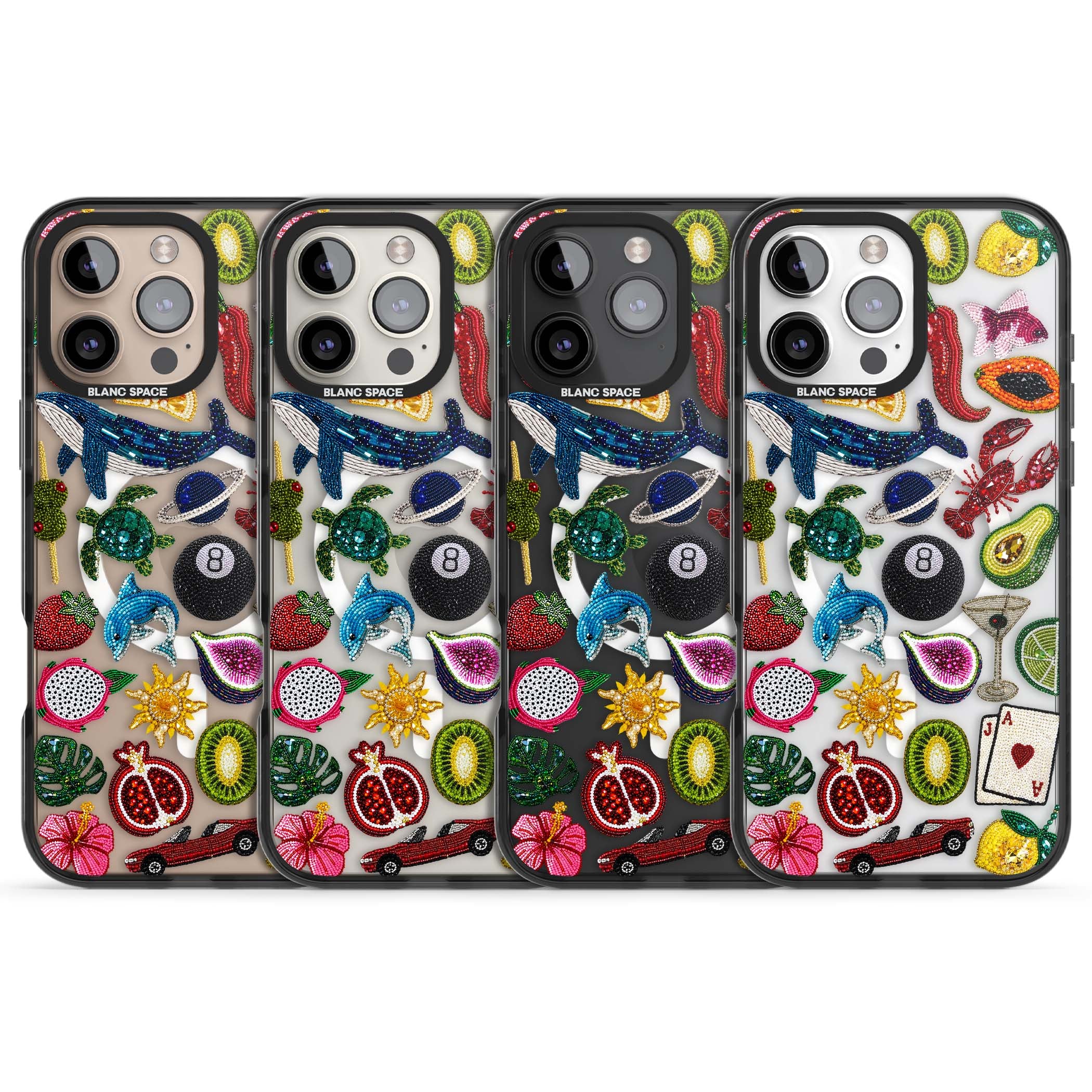 Beaded Mix cute iPhone case | Black Impact Magsafe case for iPhone 16 Pro, iPhone 16 Pro Max