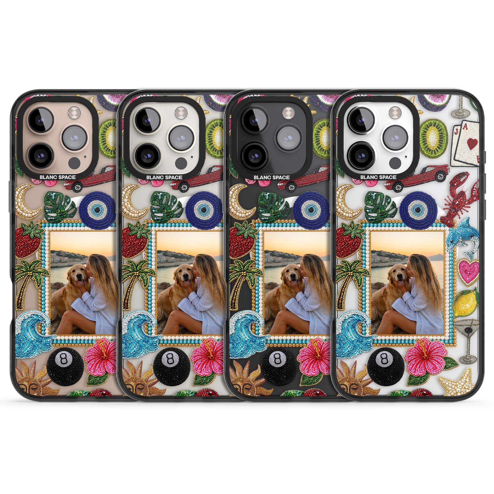 Beaded Photo coastal iPhone case | Black Impact Magsafe case for iPhone 16 Pro, iPhone 16 Pro Max