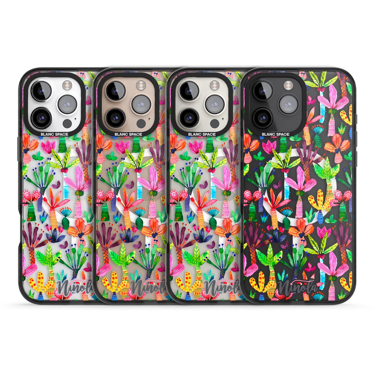 iPhone 16 Pro Max Palms Garden Black Impact Phone Case