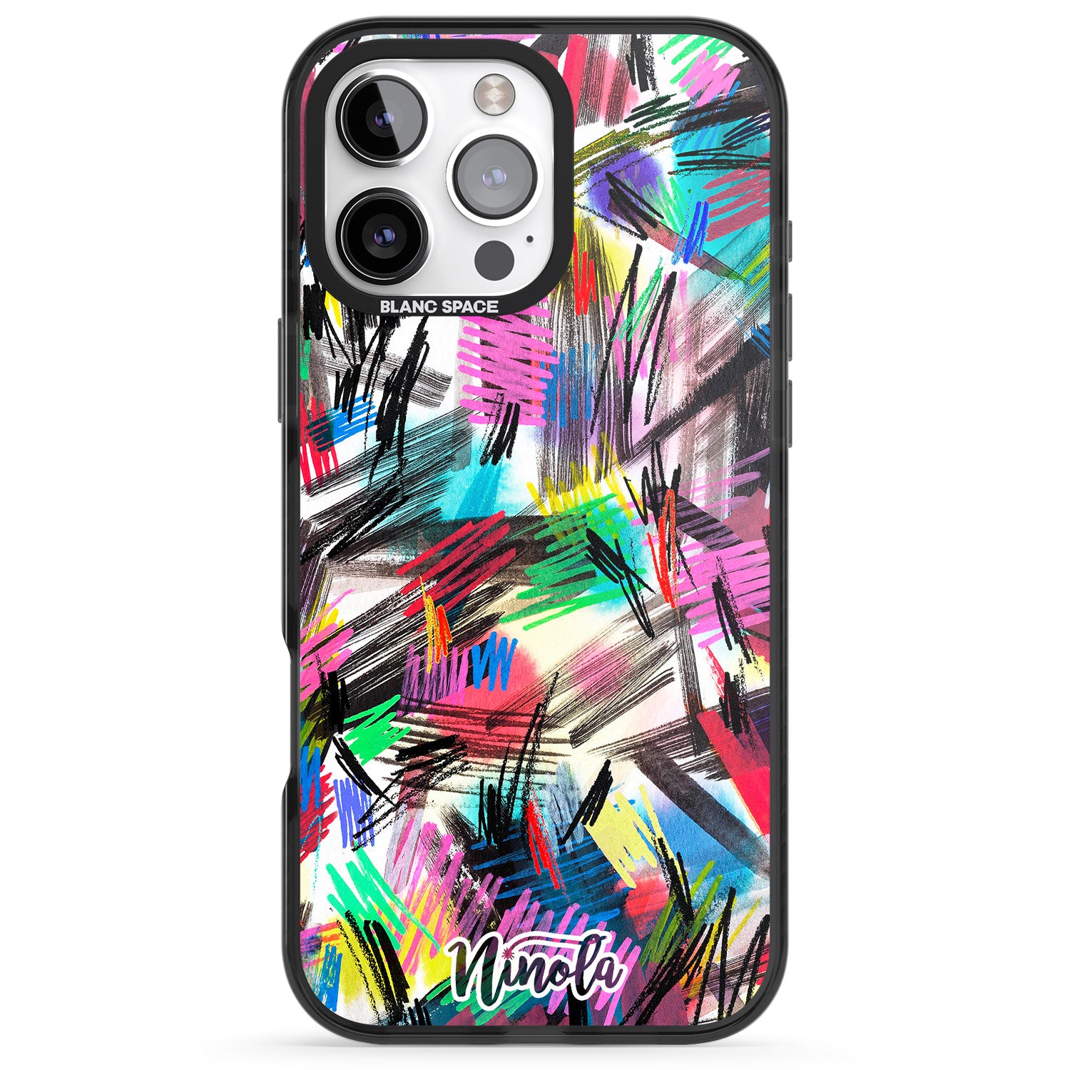 iPhone 16 Pro Max Wild Strokes Black Impact Phone Case
