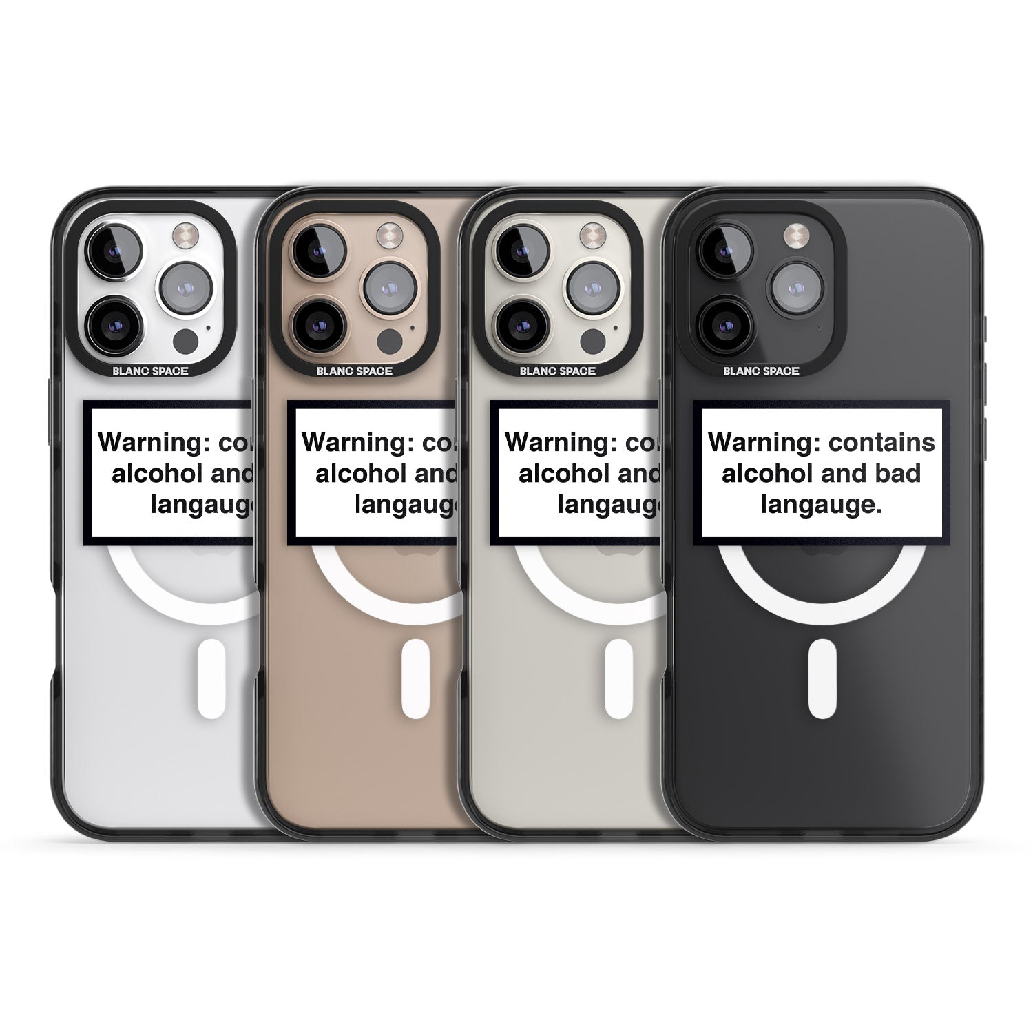 iPhone 16 Pro Max Warning: Contains Alcohol & Bad Language Black Impact Phone Case