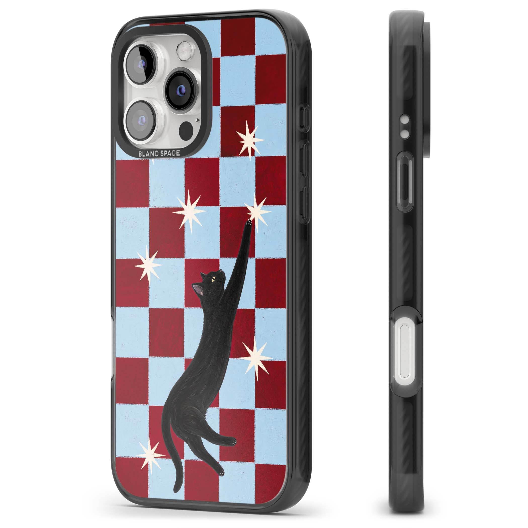 Starlit Kitty animals iPhone case | Black Impact Magsafe case for iPhone 16 Pro, iPhone 16 Pro Max