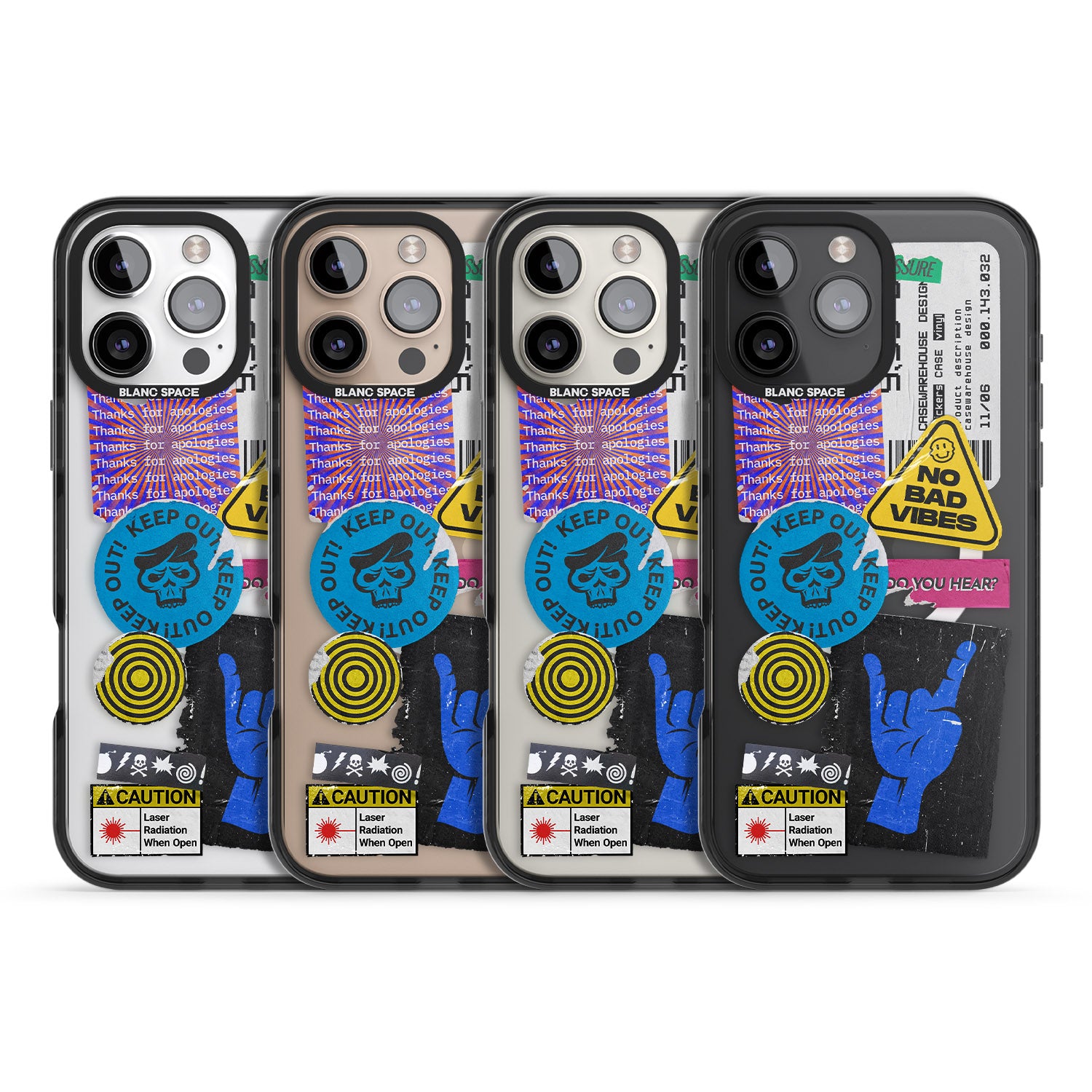 iPhone 16 Pro Max No Bad Vibes Sticker Mix Black Impact Phone Case