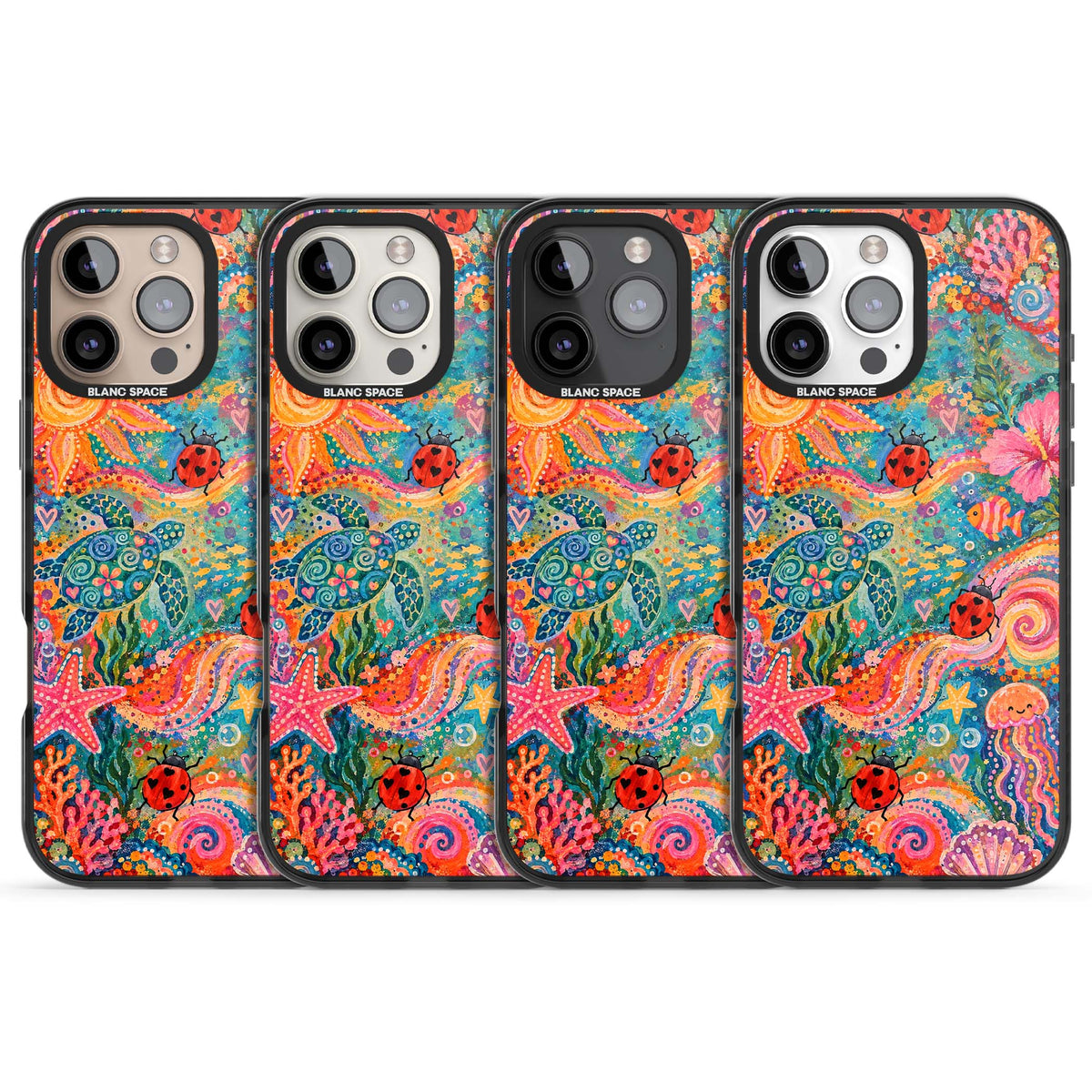 Coral Whimsy for her iPhone case | Black Impact Magsafe case for iPhone 16 Pro, iPhone 16 Pro Max