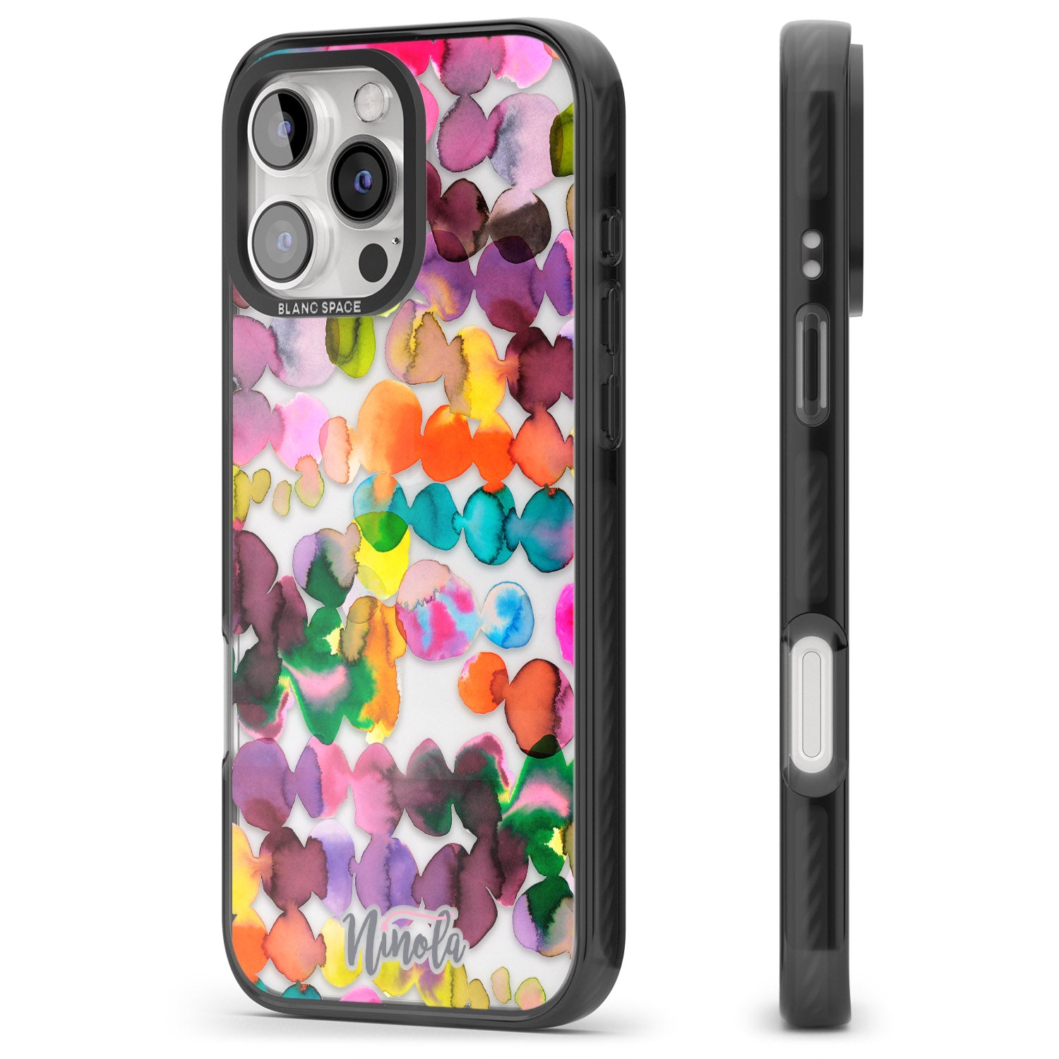 iPhone 16 Pro Max Ink Bleeding Dots Black Impact Phone Case