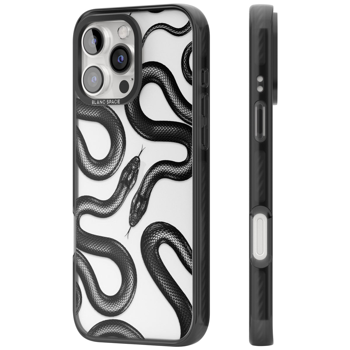 Black Kingsnake iPhone 16 Pro Max Impact Black Phone Case side