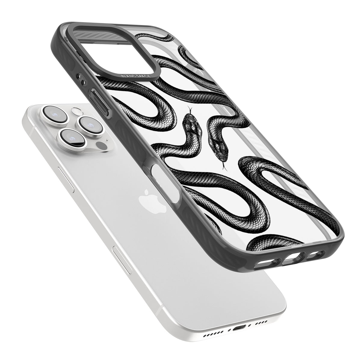 Black Kingsnake iPhone 16 Pro Max Impact Black Phone Case angled