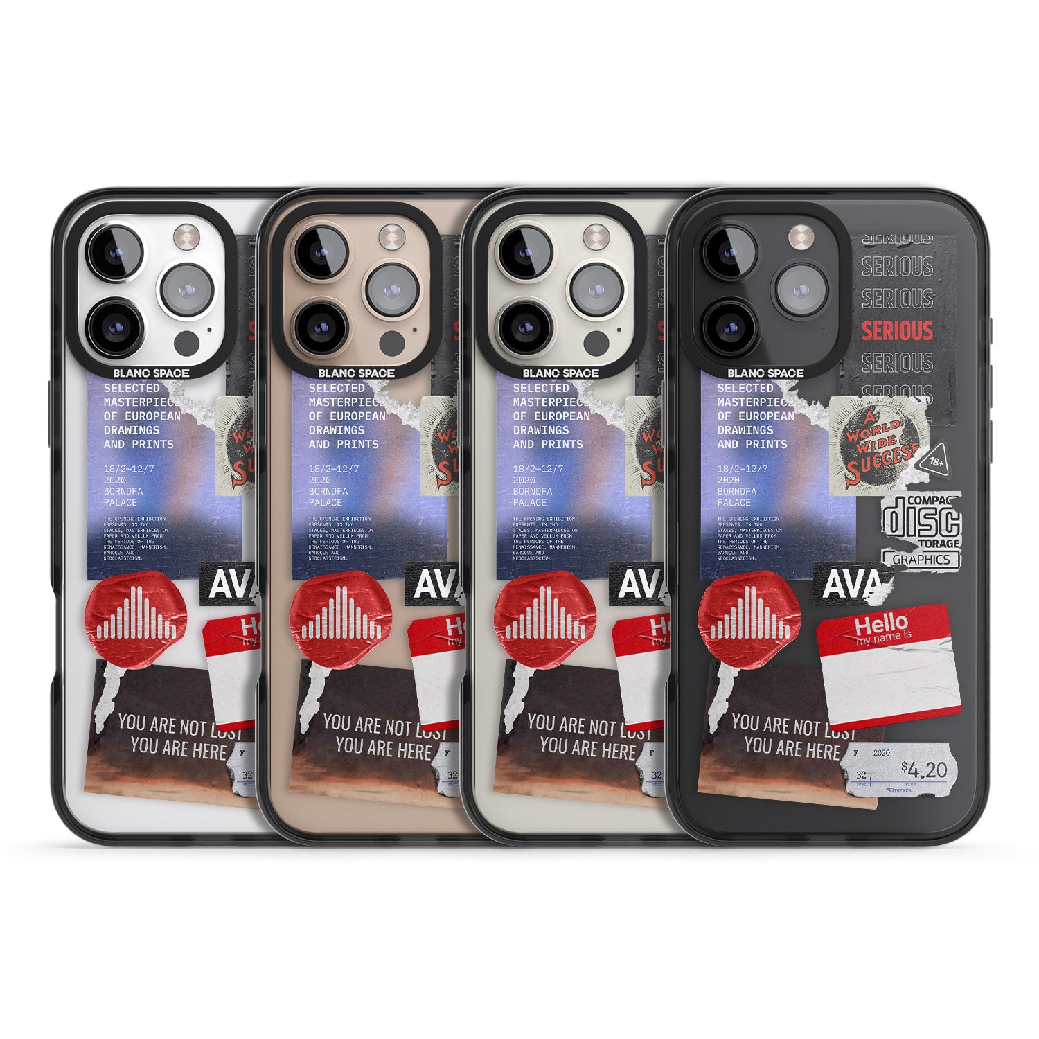 iPhone 16 Pro Max Red & Black Sticker Mix Black Impact Phone Case