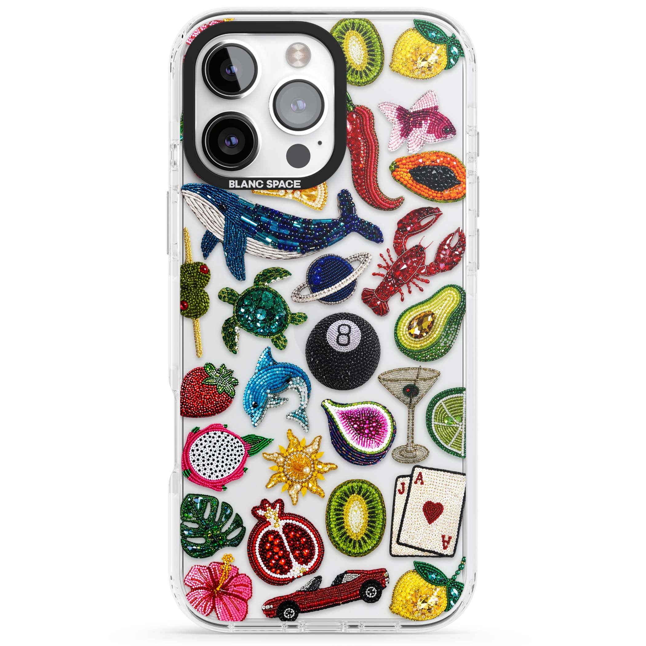 Beaded Mix cute iPhone case | Clear Impact case for iPhone 16 Pro, iPhone 16 Pro Max