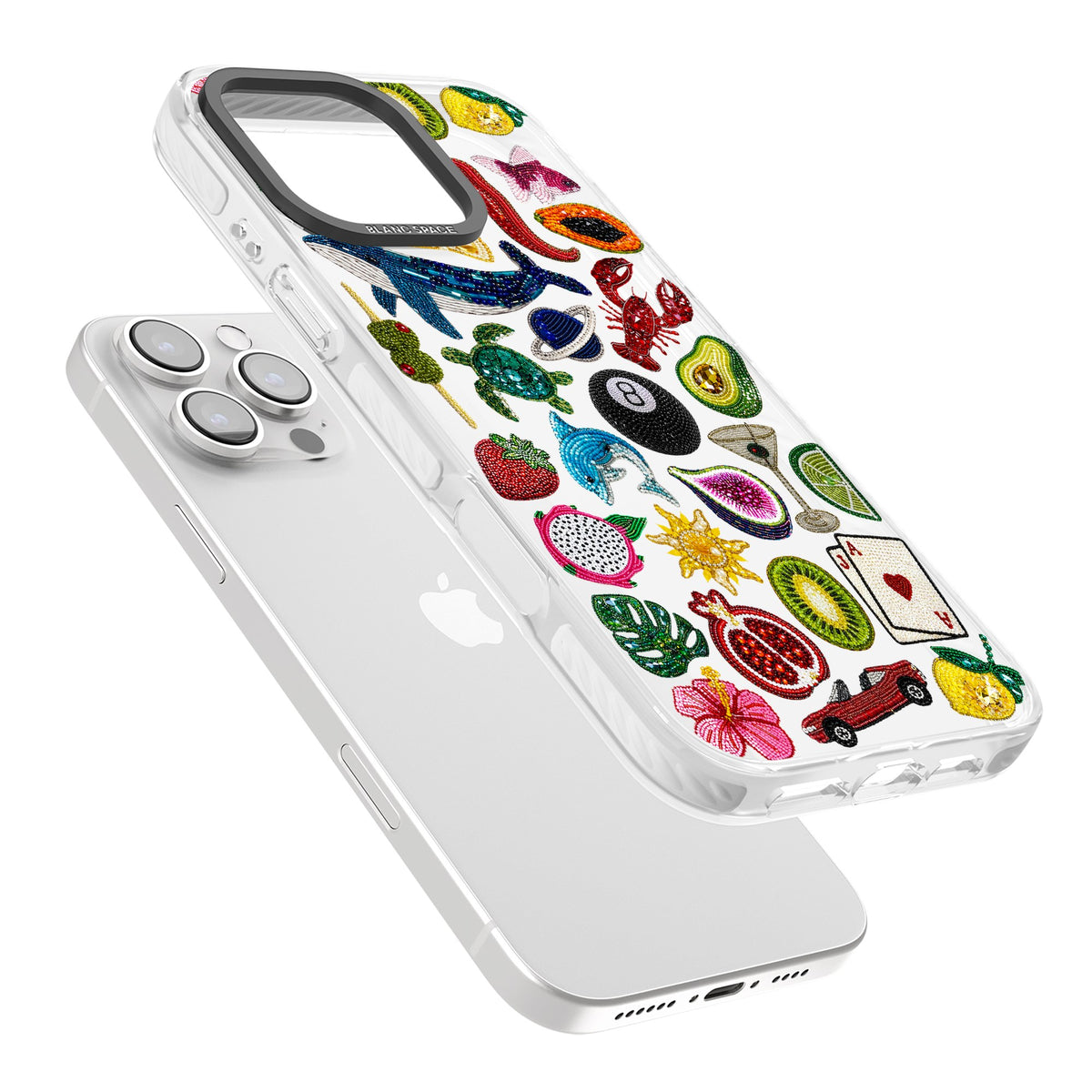 Beaded Mix iPhone 16 Pro / iPhone 16 Pro Max Impact Clear Phone Case angled
