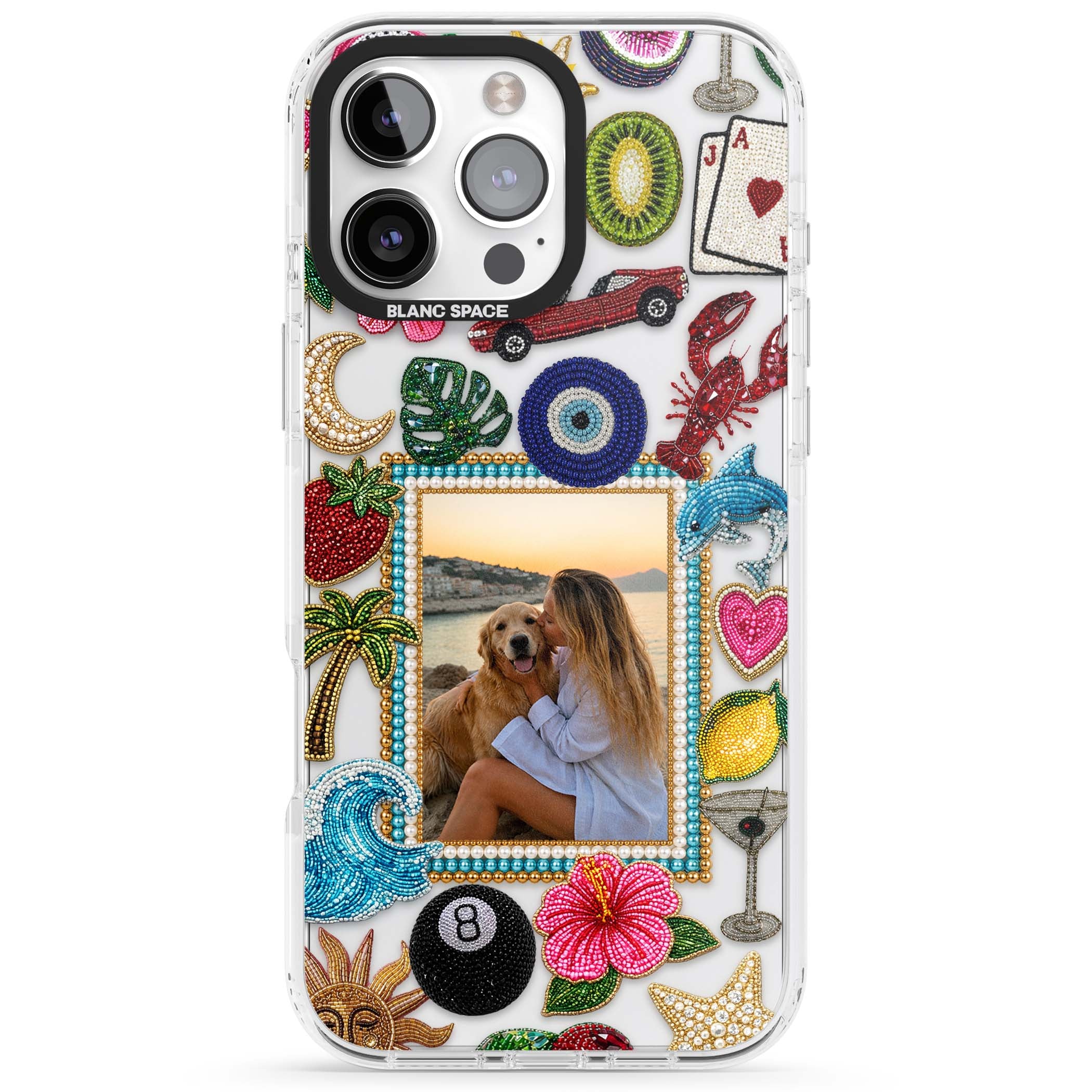 Beaded Photo coastal iPhone case | Clear Impact case for iPhone 16 Pro, iPhone 16 Pro Max
