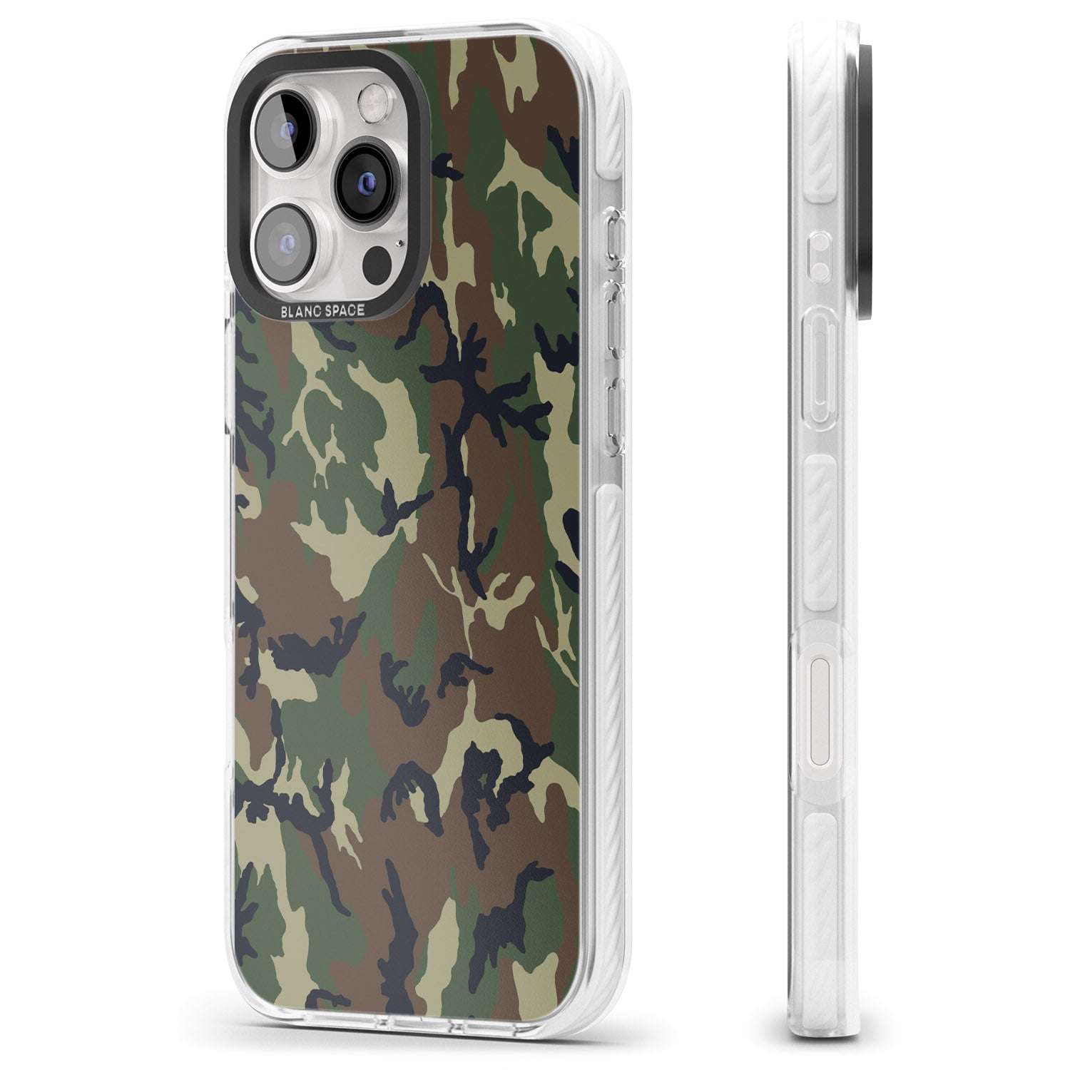 iPhone 16 Pro Max Forest Green Camo Black Impact Phone Case
