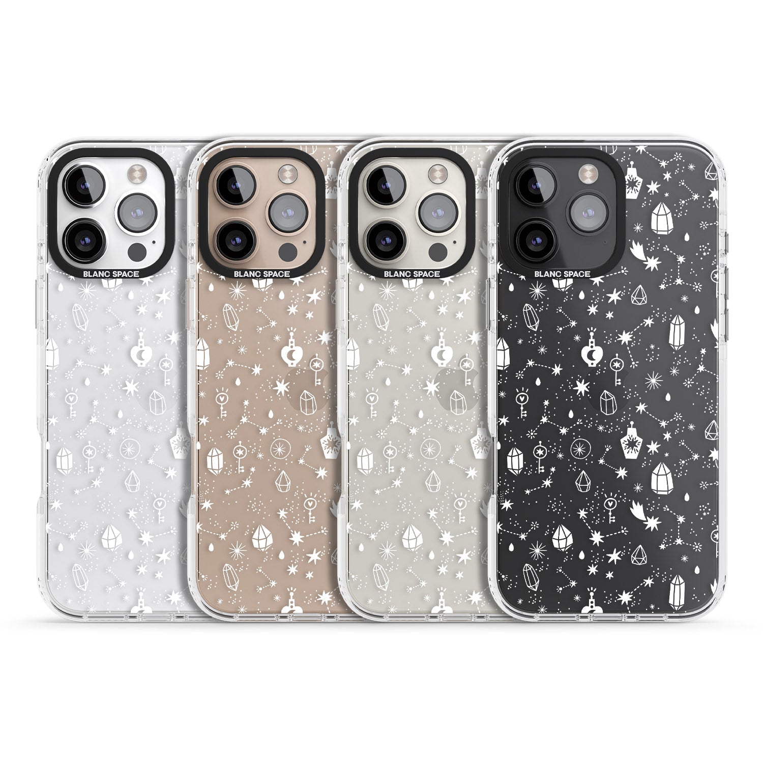 iPhone 16 Pro Max White Magic Black Impact Phone Case