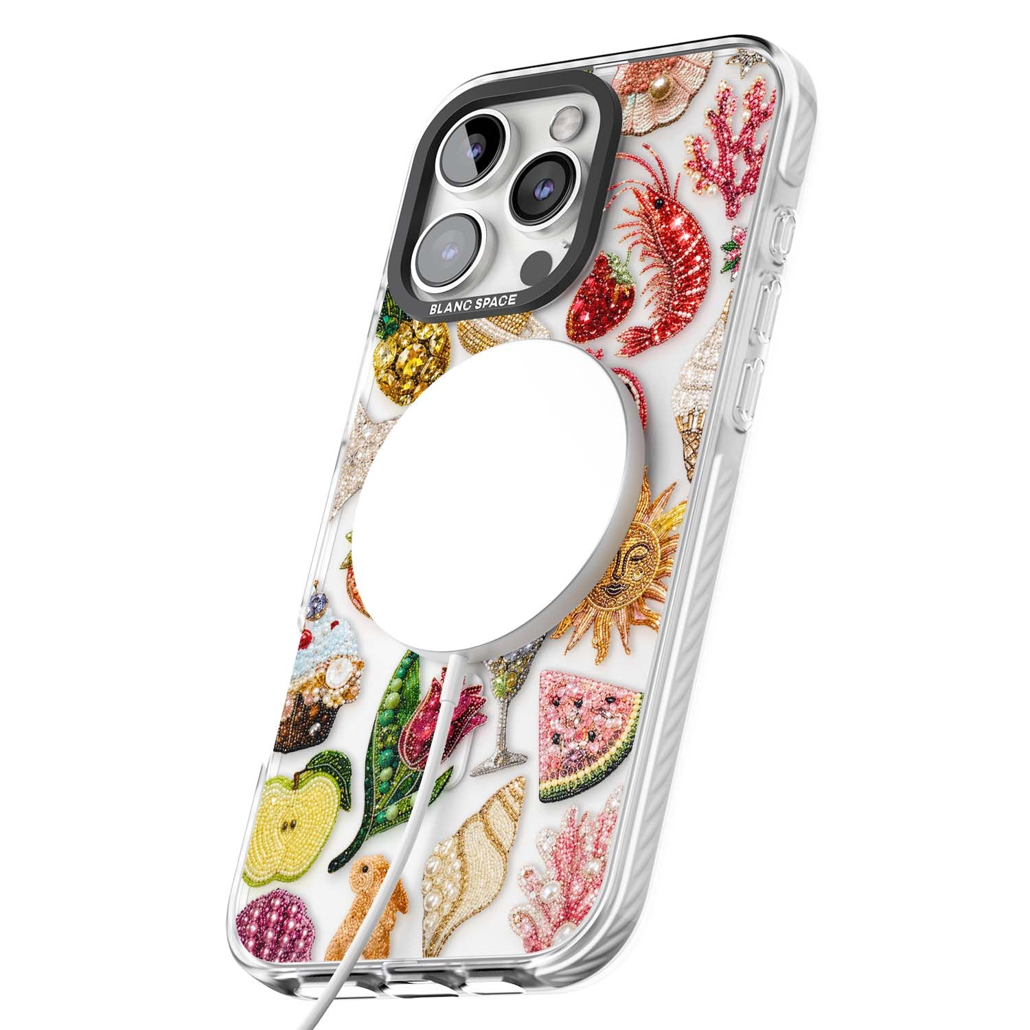 Beaded Riviera coquette iPhone case | Impact Magsafe case for iPhone 16 Pro, iPhone 16 Pro Max