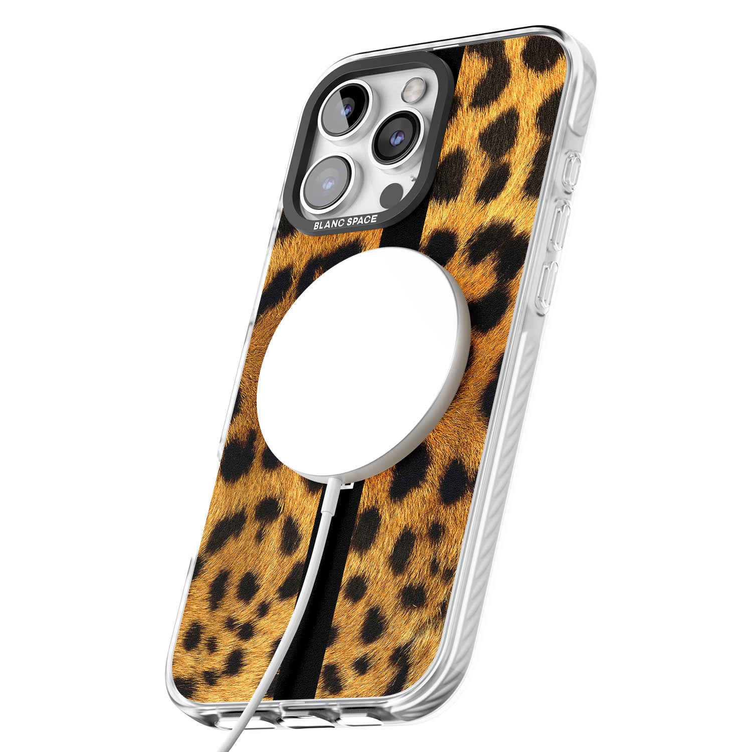 iPhone 16 Pro Max Personalised Leopard Print Black Impact Phone Case