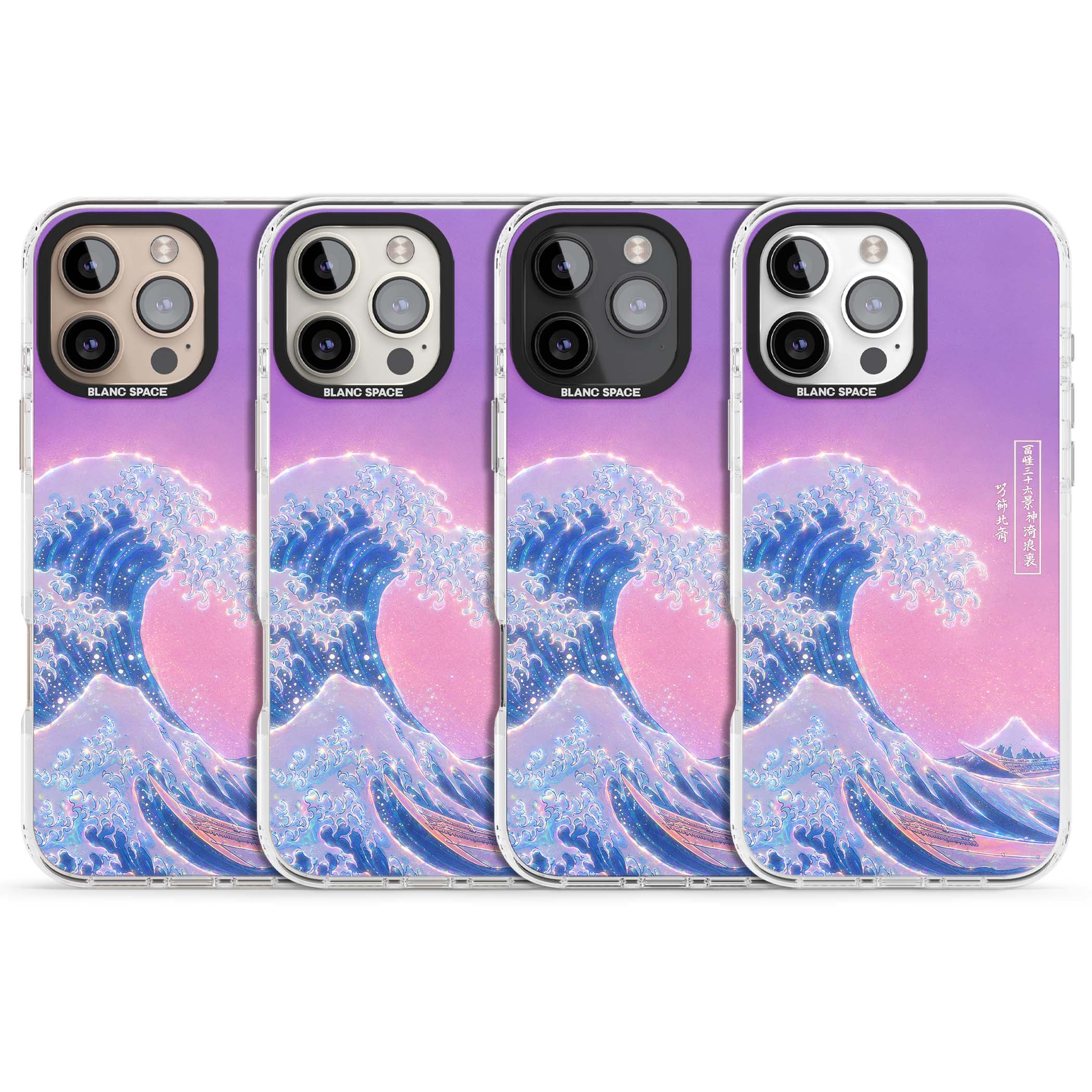 The Great Opal Wave Japanese iPhone case featuring Hokusai's great wave in iridescent pastels with lilac sky and Mou | Impact Magsafe case for iPhone 16 Pro, iPhone 16 Pro Max