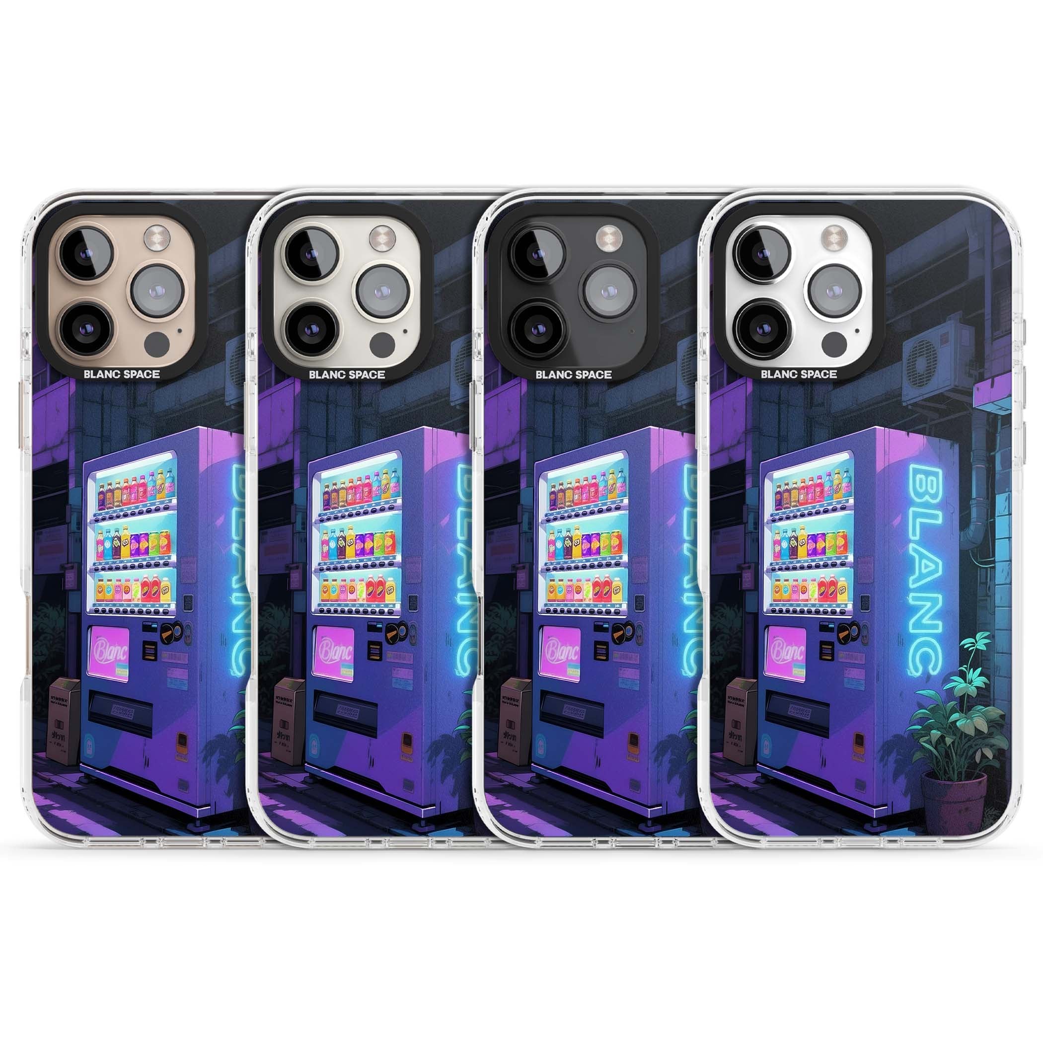 Shibuya Glow Japanese iPhone case featuring a glowing Tokyo vending machine, neon signage, and moody purple alleyway | Impact Magsafe case for iPhone 16 Pro, iPhone 16 Pro Max