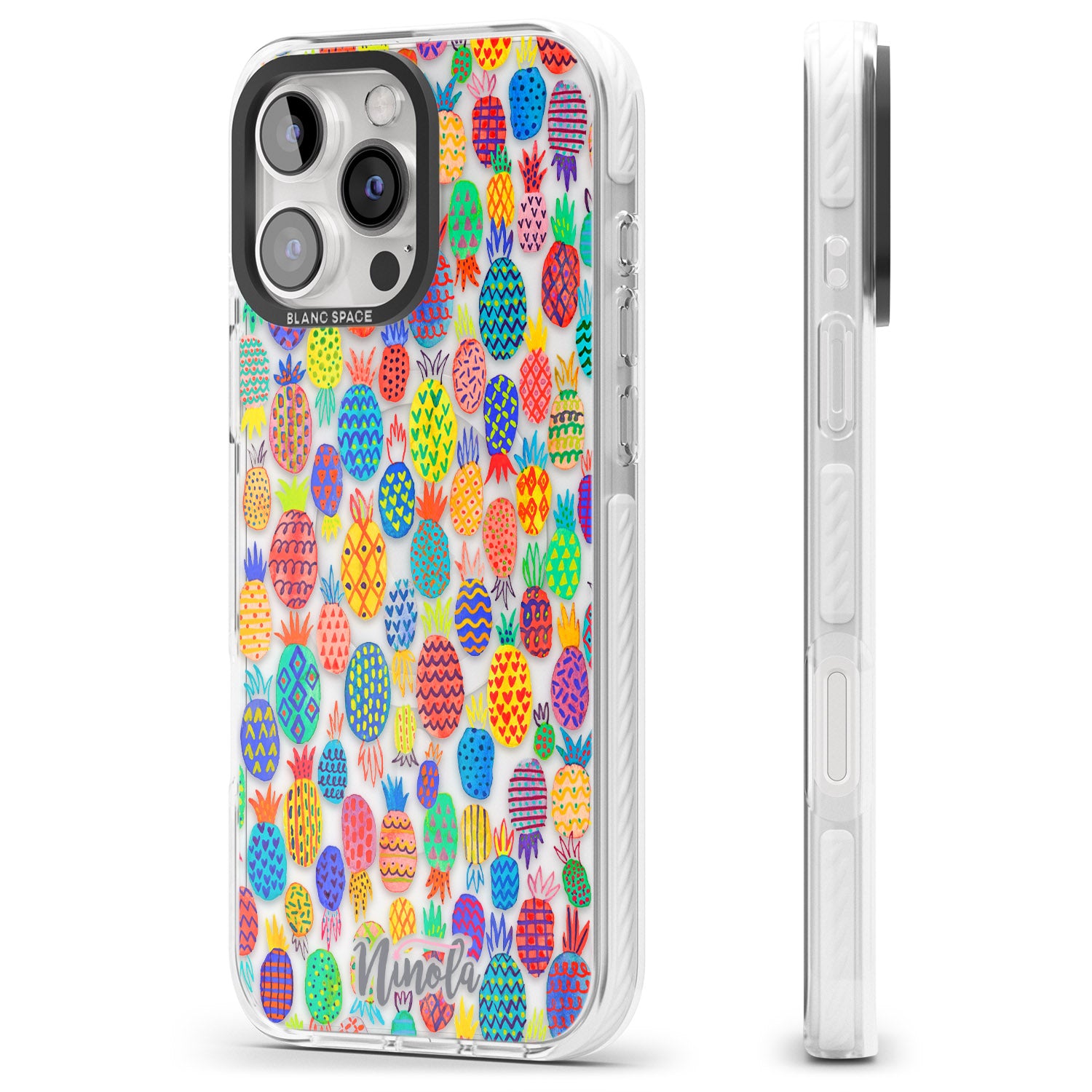 iPhone 16 Pro Max Cute Pineapples Black Impact Phone Case