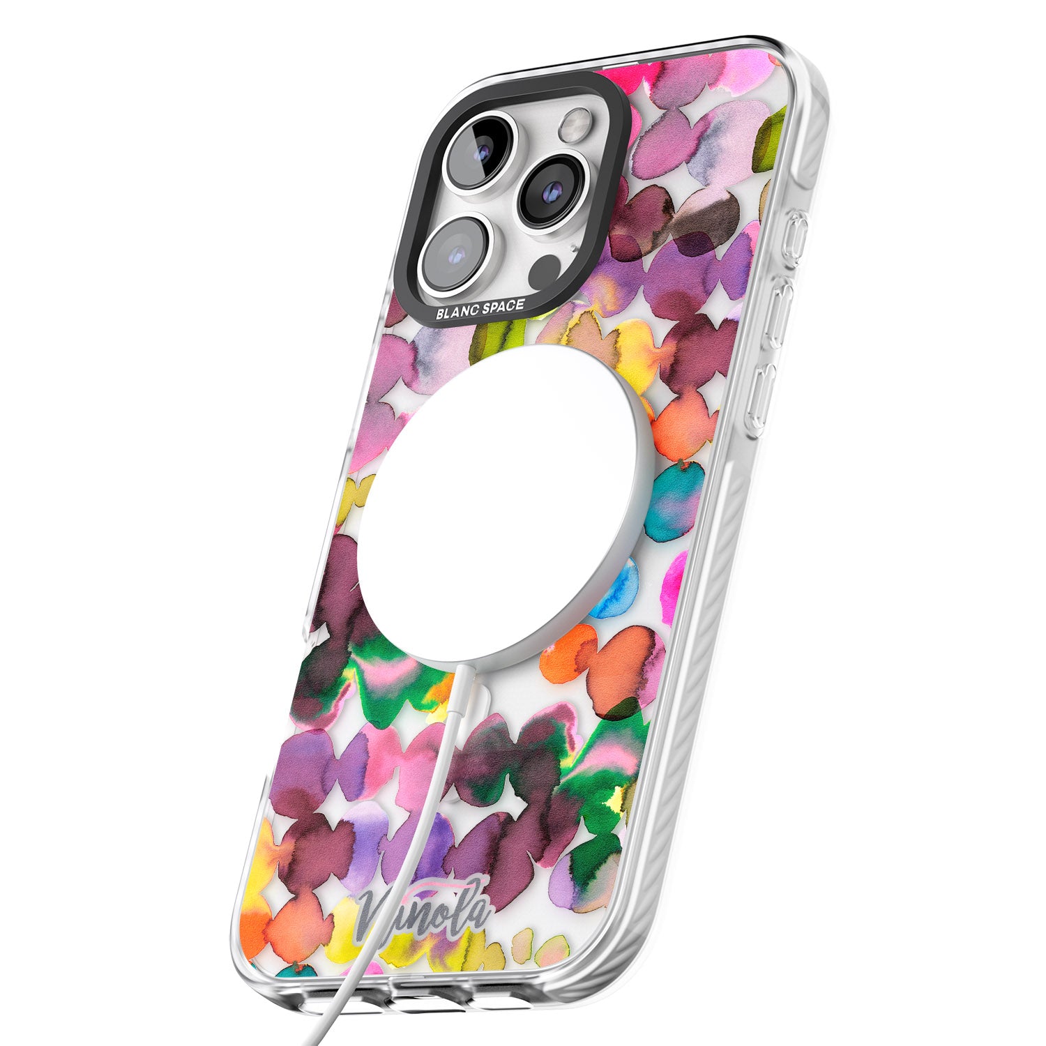 iPhone 16 Pro Max Ink Bleeding Dots Black Impact Phone Case