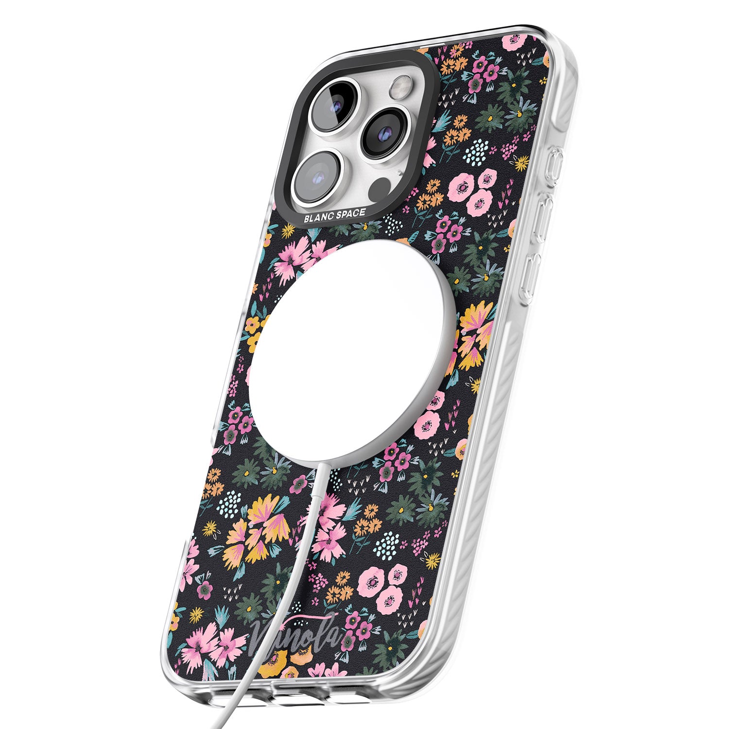iPhone 16 Pro Max Little Flowers Black Impact Phone Case