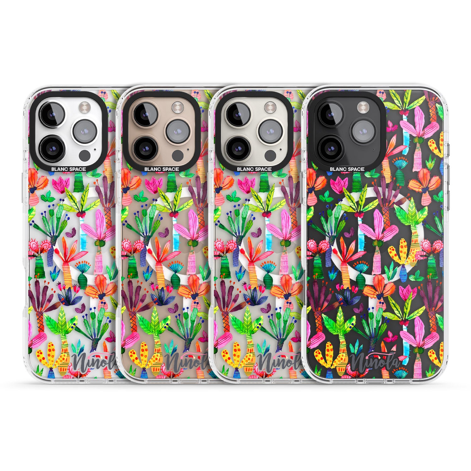 iPhone 16 Pro Max Palms Garden Black Impact Phone Case