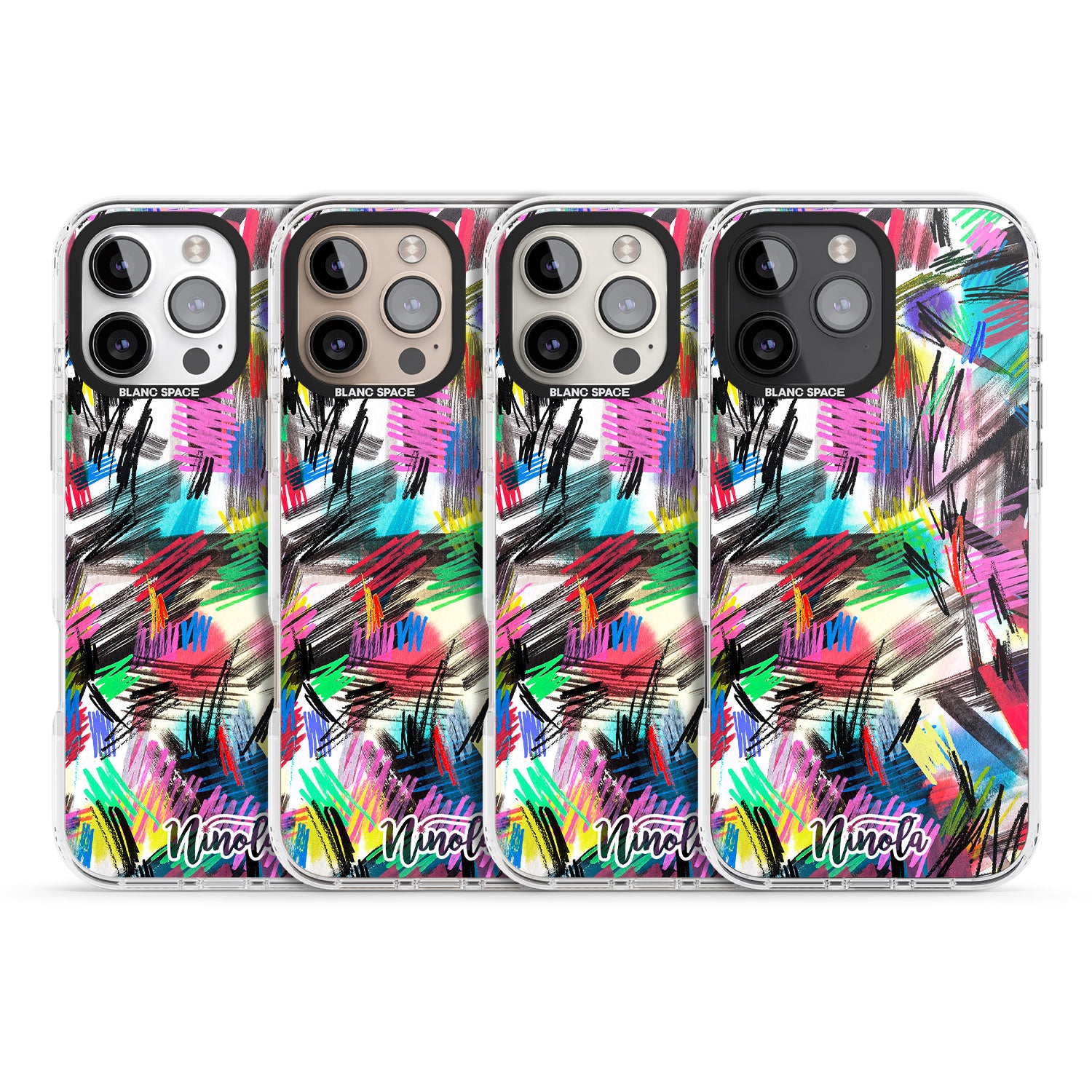 iPhone 16 Pro Max Wild Strokes Black Impact Phone Case