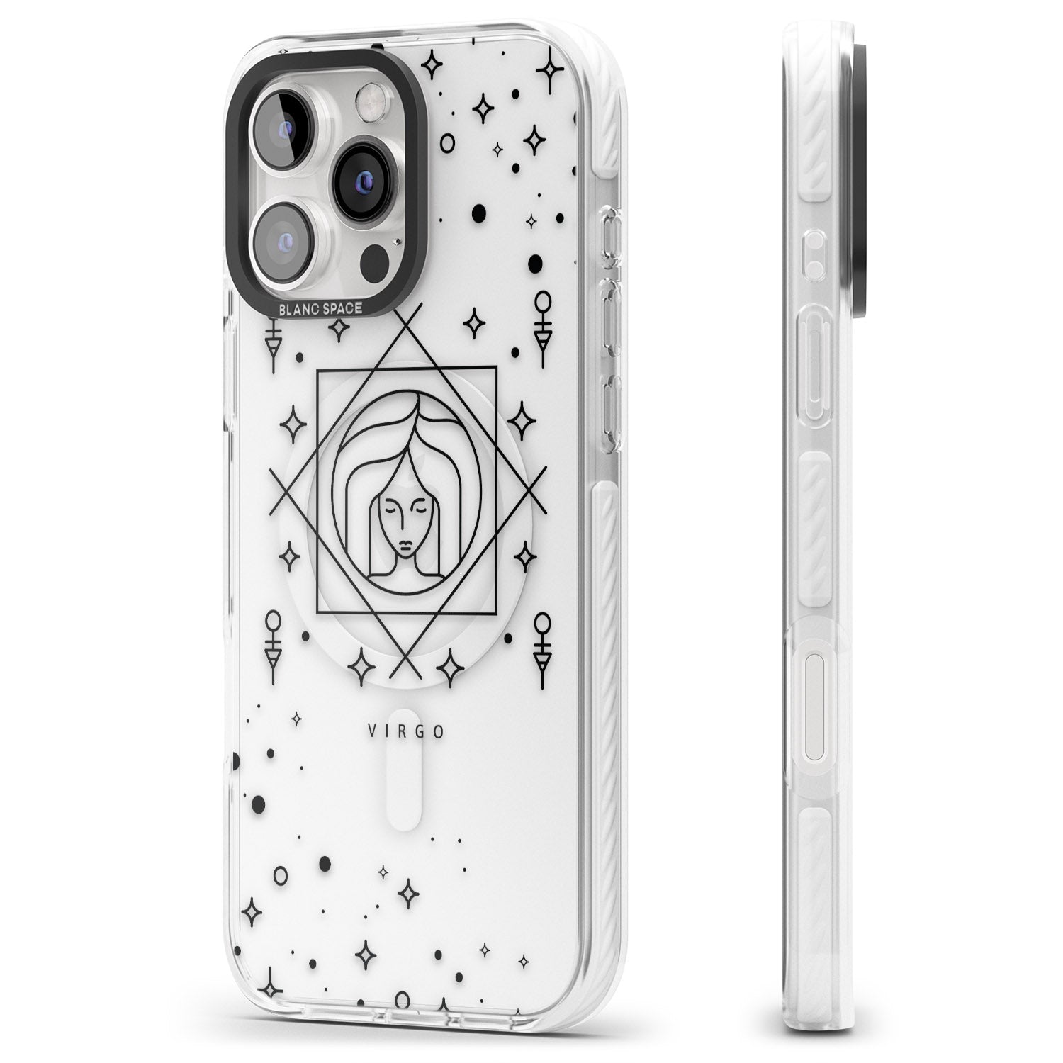 iPhone 16 Pro Max Virgo Emblem - Transparent Design Black Impact Phone Case