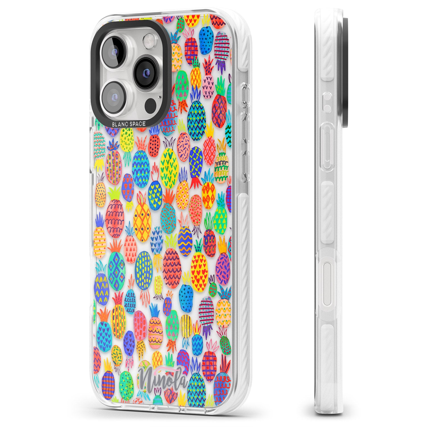 iPhone 16 Pro Max Cute Pineapples Black Impact Phone Case