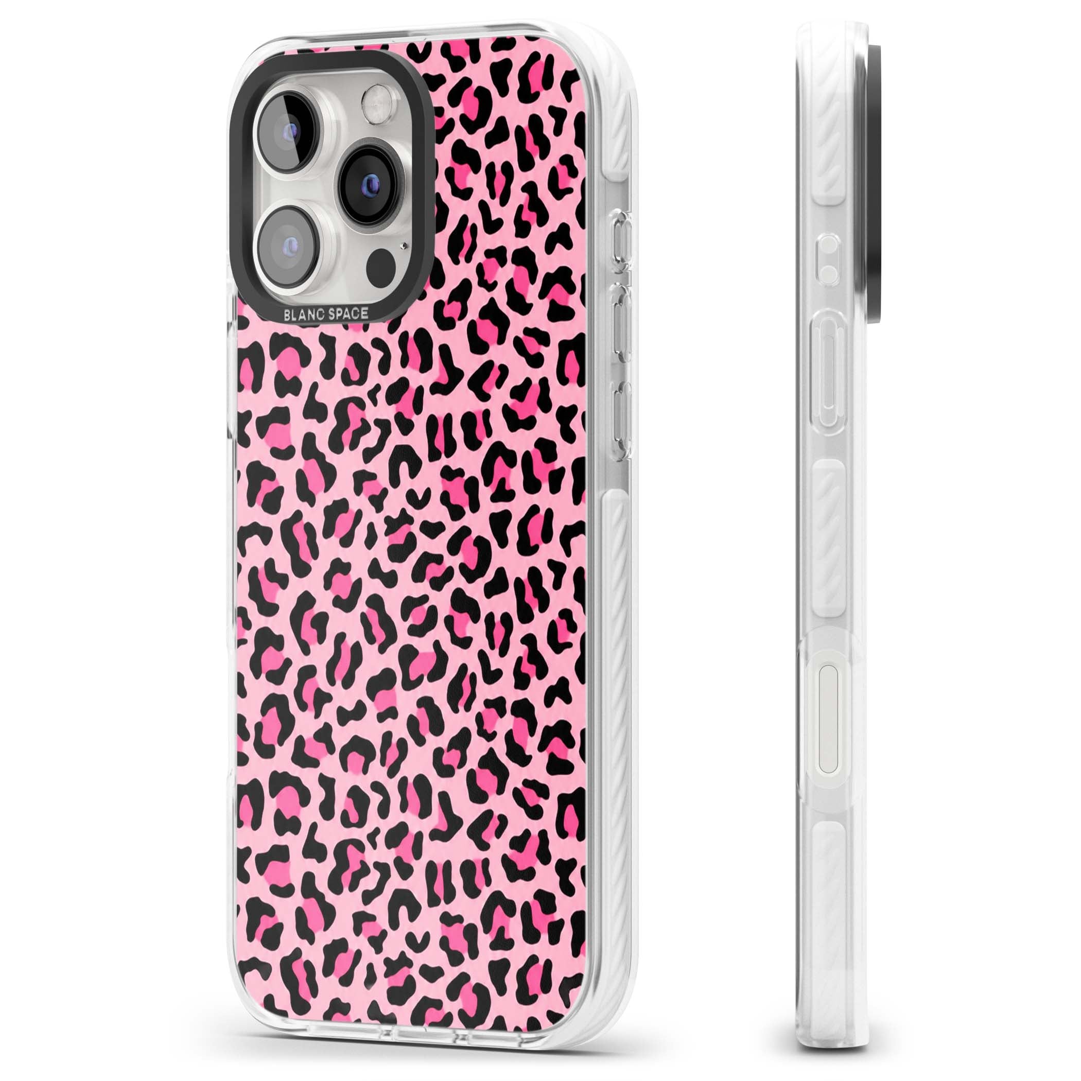 Pink Leopard baddie iPhone case | Clear Impact case for iPhone 16 Pro, iPhone 16 Pro Max