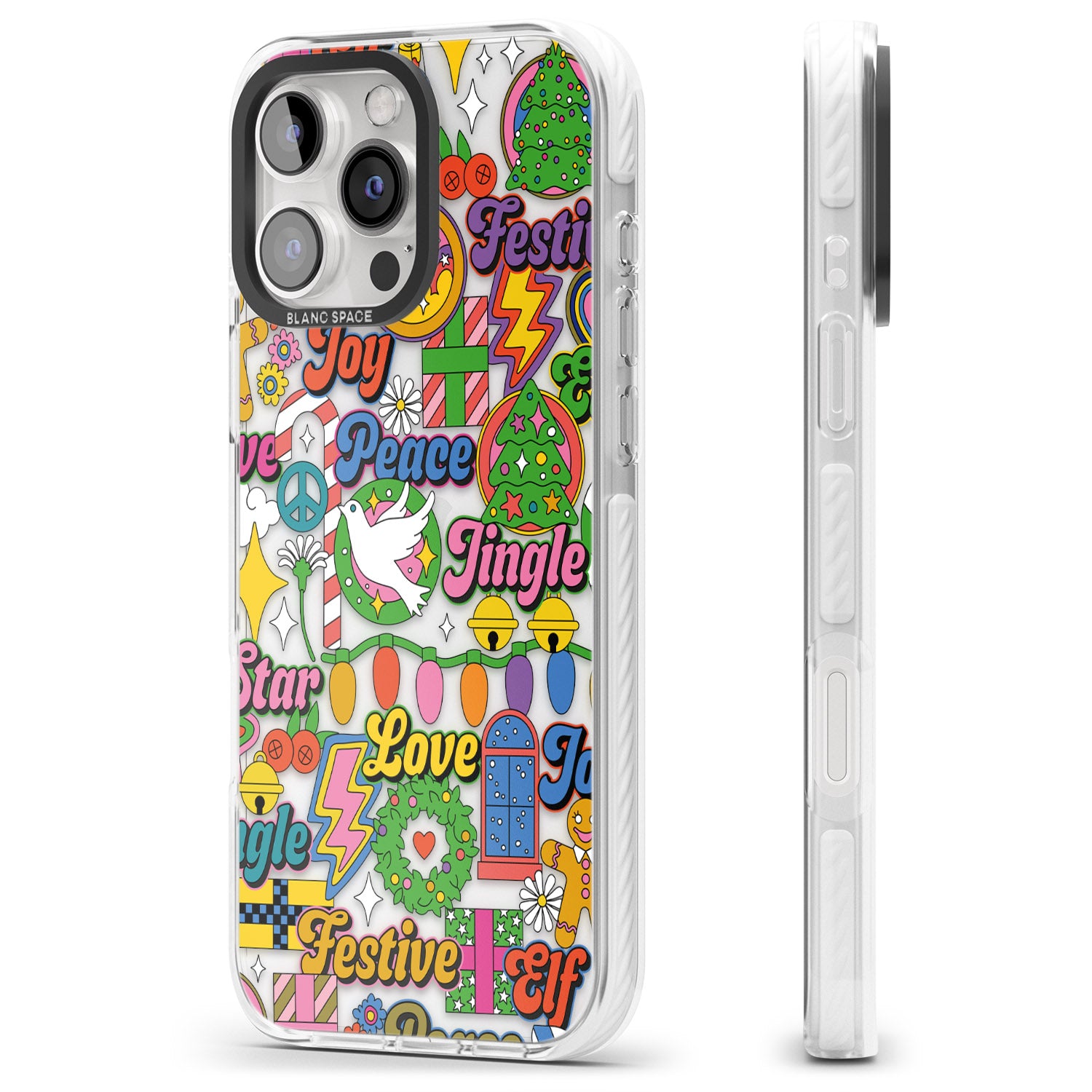 iPhone 16 Pro Max Peace & Festivities Black Impact Phone Case