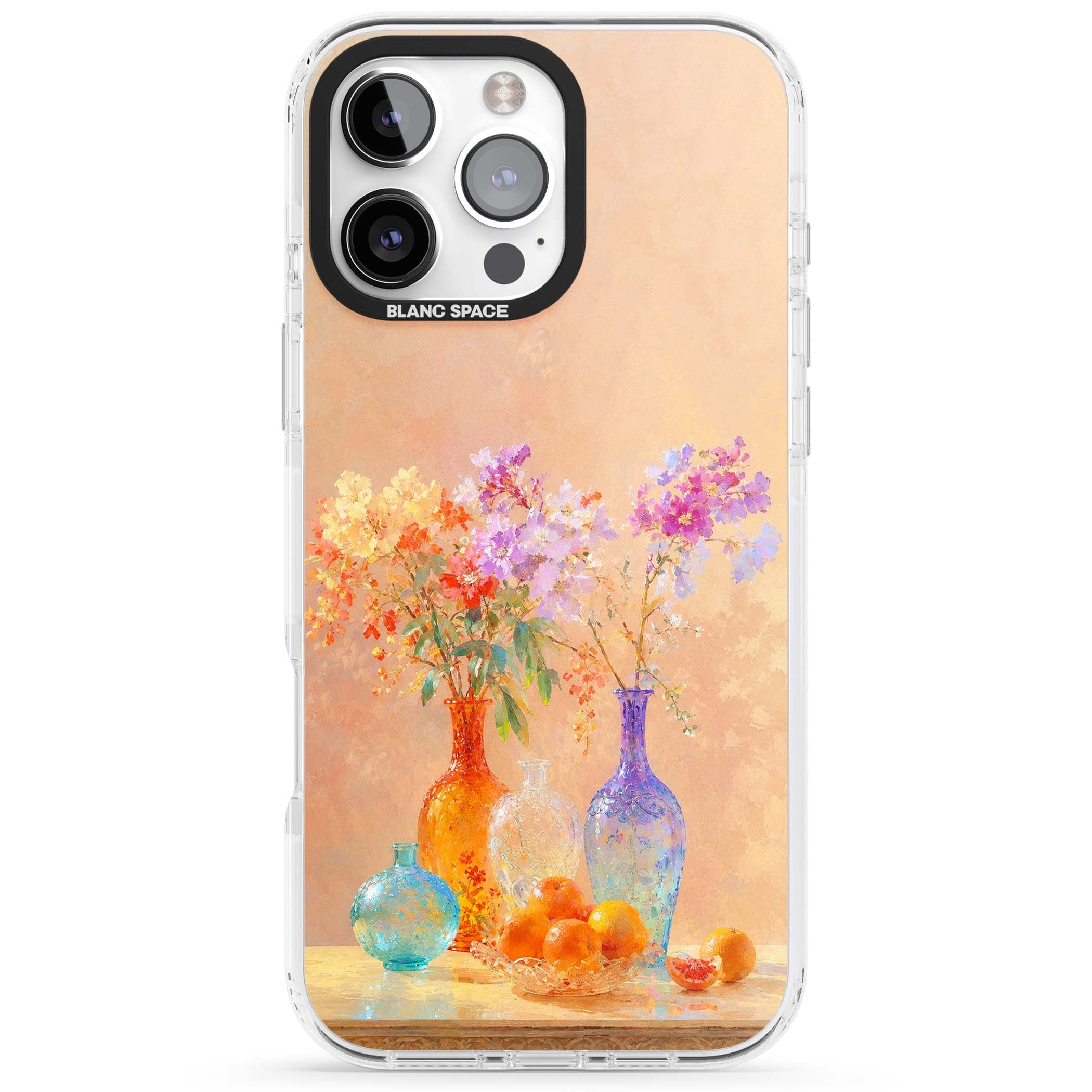 Peach Glass art iPhone case | Clear Impact case for iPhone 16 Pro, iPhone 16 Pro Max