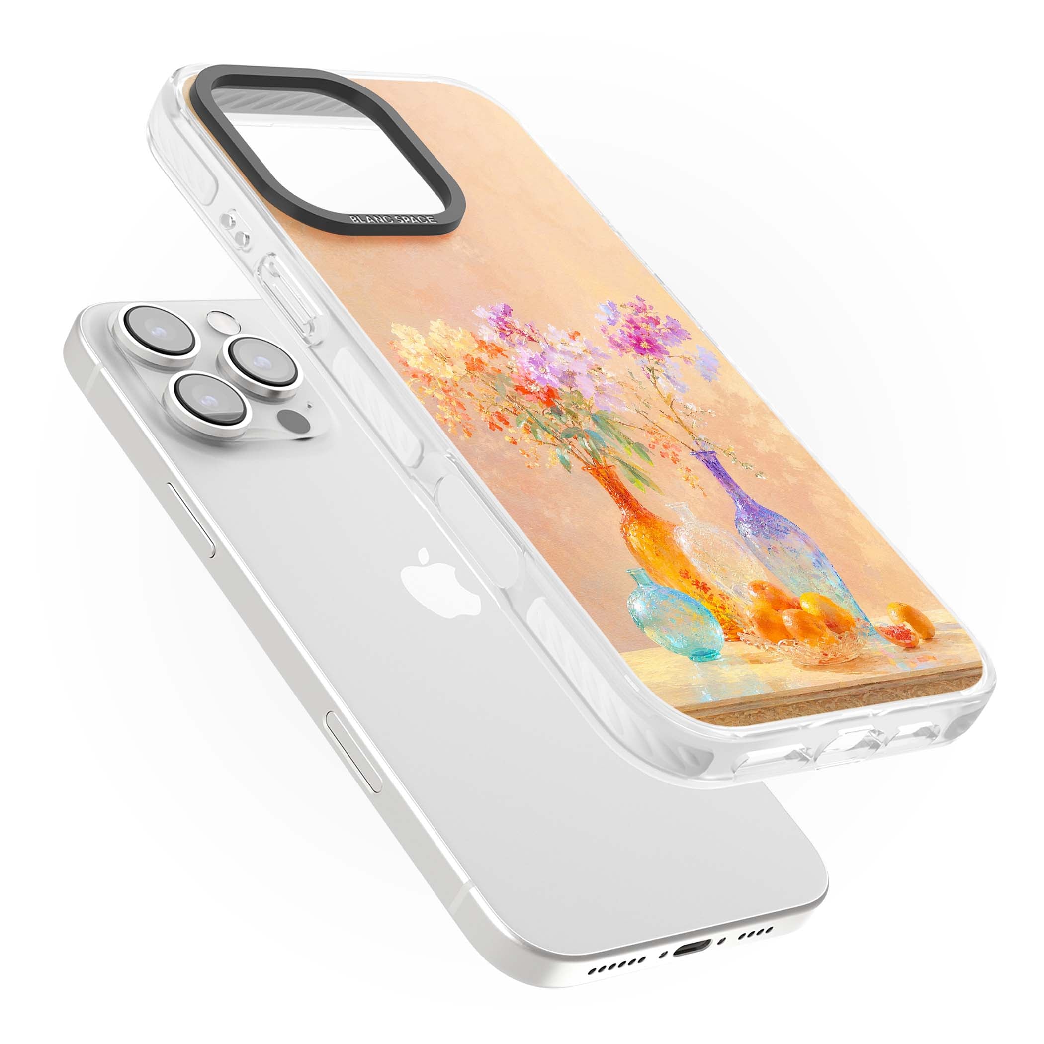 Peach Glass art iPhone case | Clear Impact case for iPhone 16 Pro, iPhone 16 Pro Max