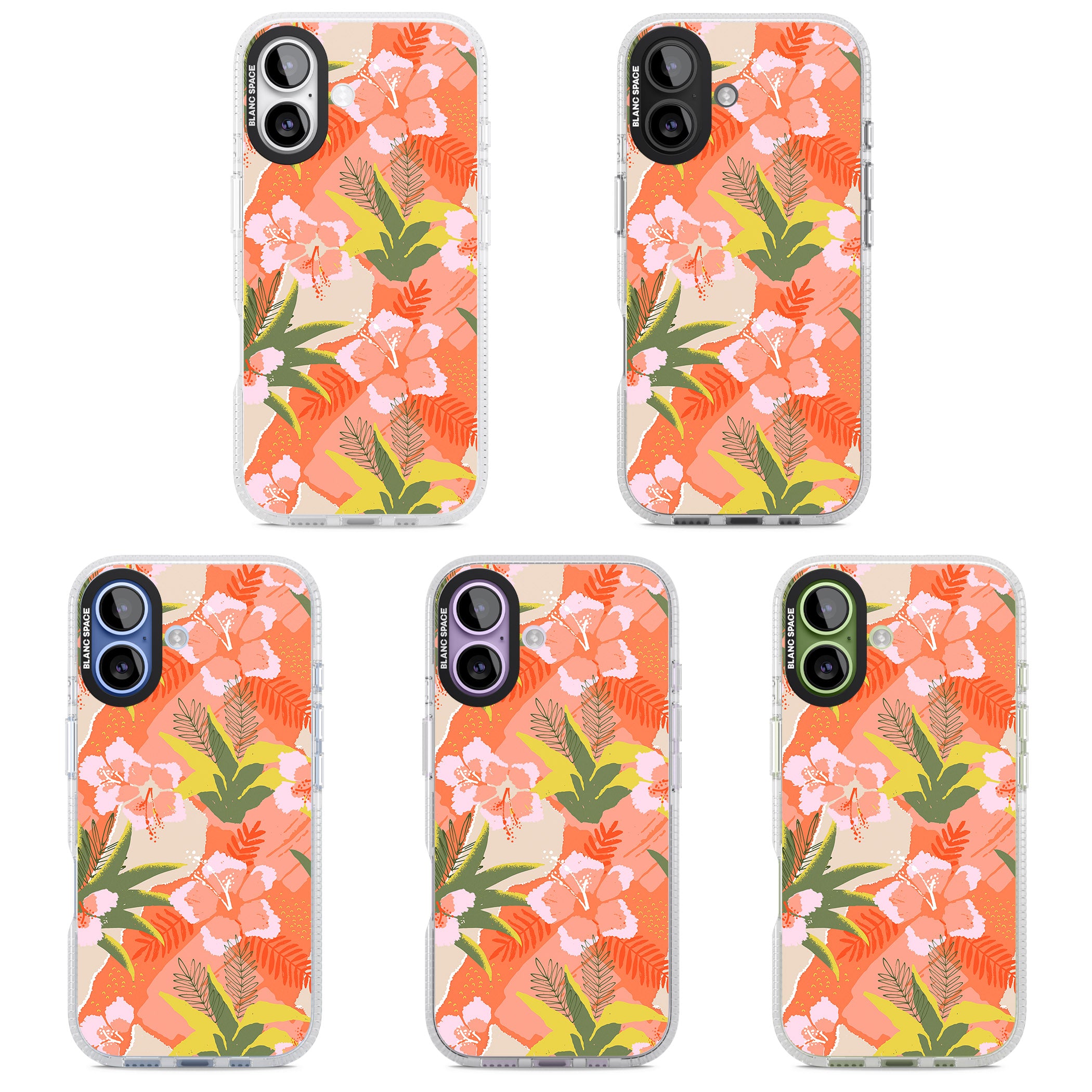 Hawaiian Flowers Abstract Pattern iPhone 17 Impact Air Clear Phone Case APT Impact Protection