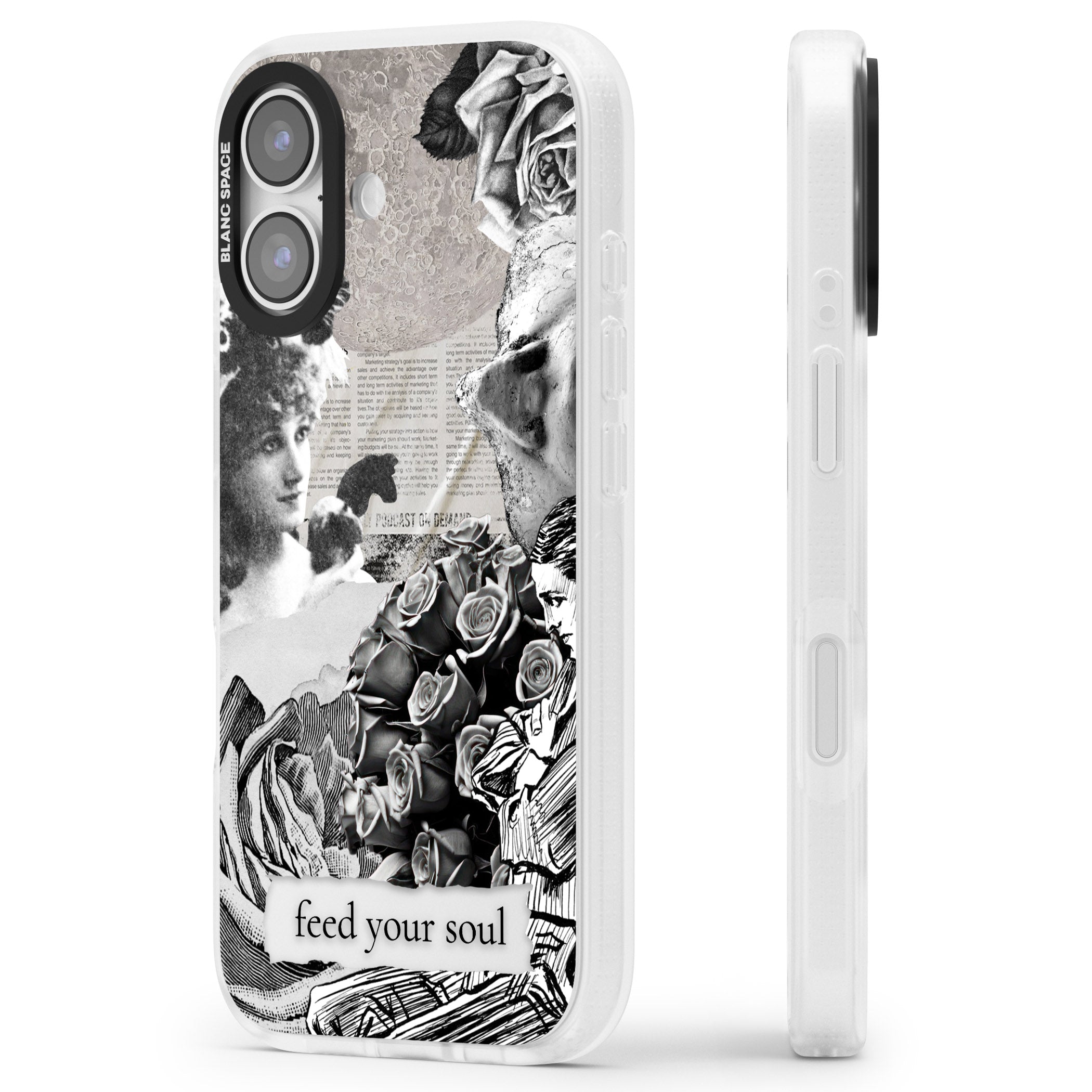 Feed Your Soul iPhone 17 Impact Air Clear Phone Case Side Profile