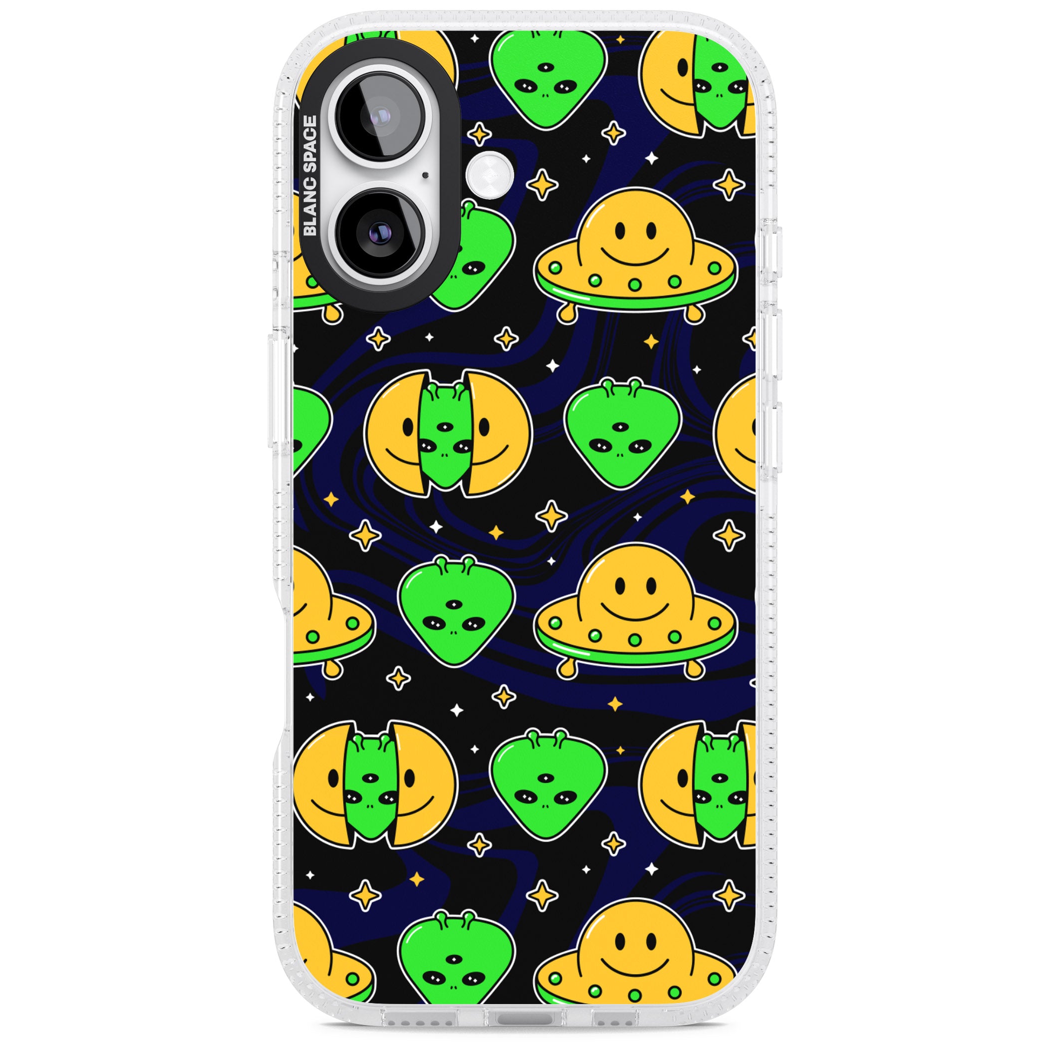 Alien Head Pattern iPhone 17 Impact Air Clear Phone Case