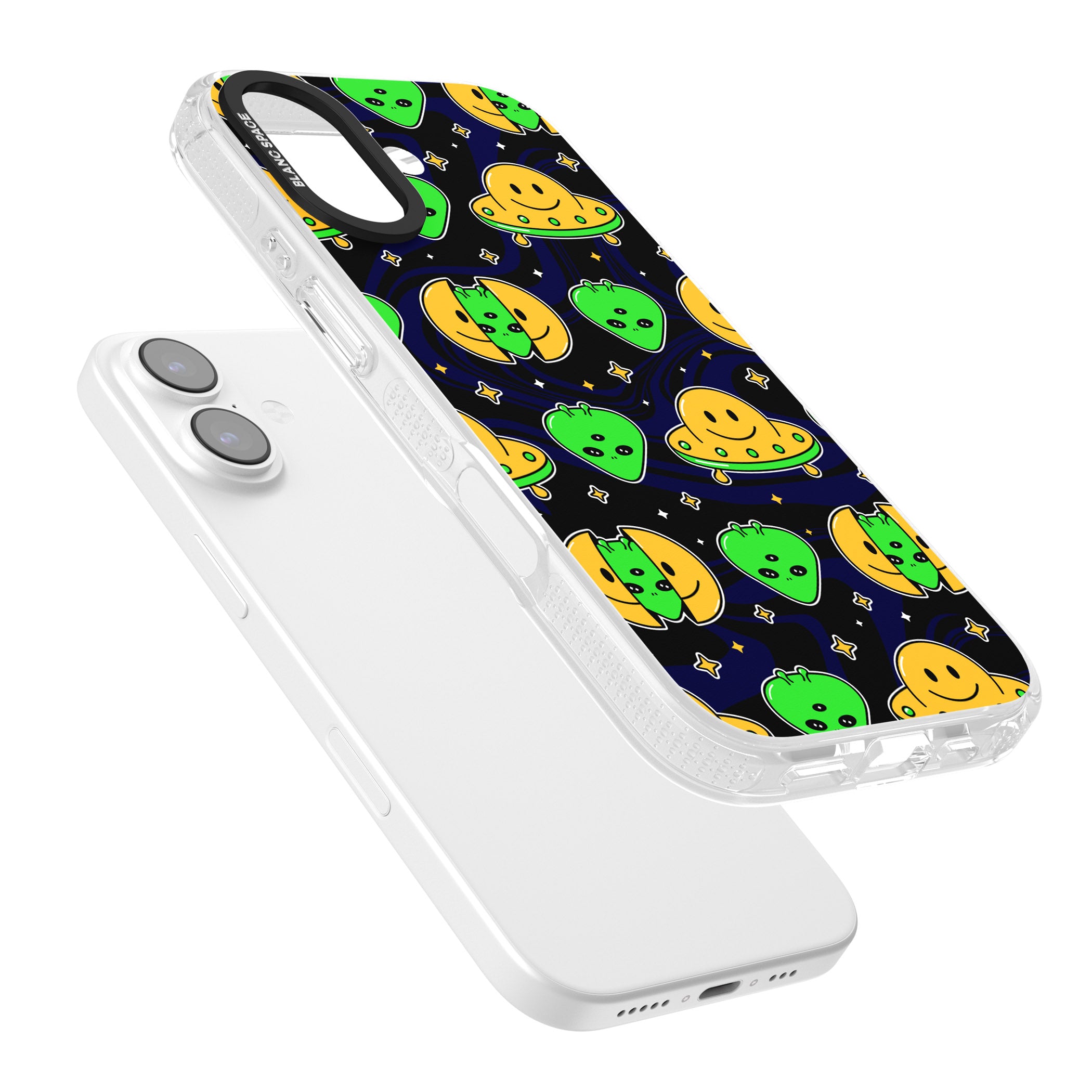 Alien Head Pattern iPhone 17 Impact Air Clear Phone Case Colours