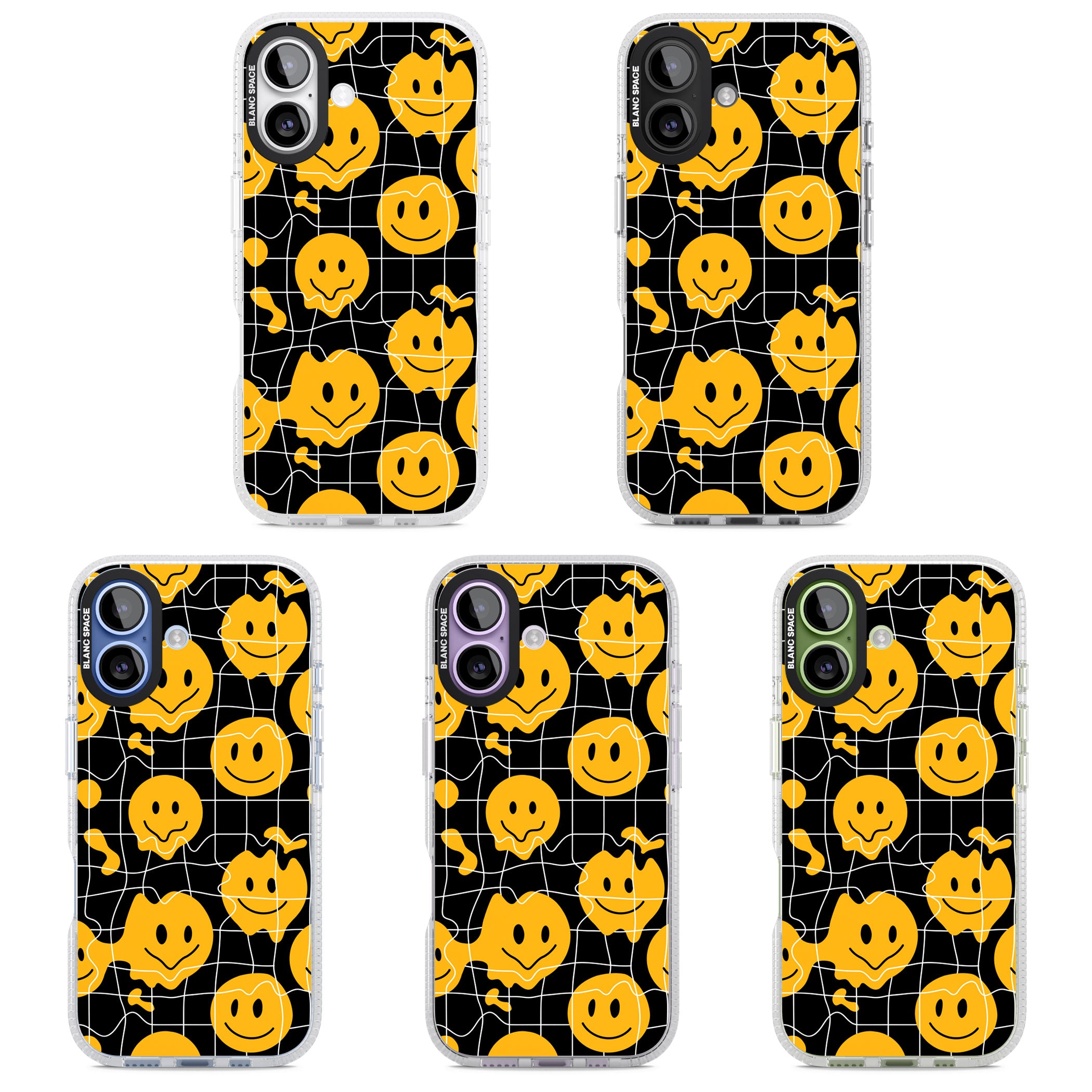 Acid Face Grid Pattern iPhone 17 Impact Air Clear Phone Case APT Impact Protection