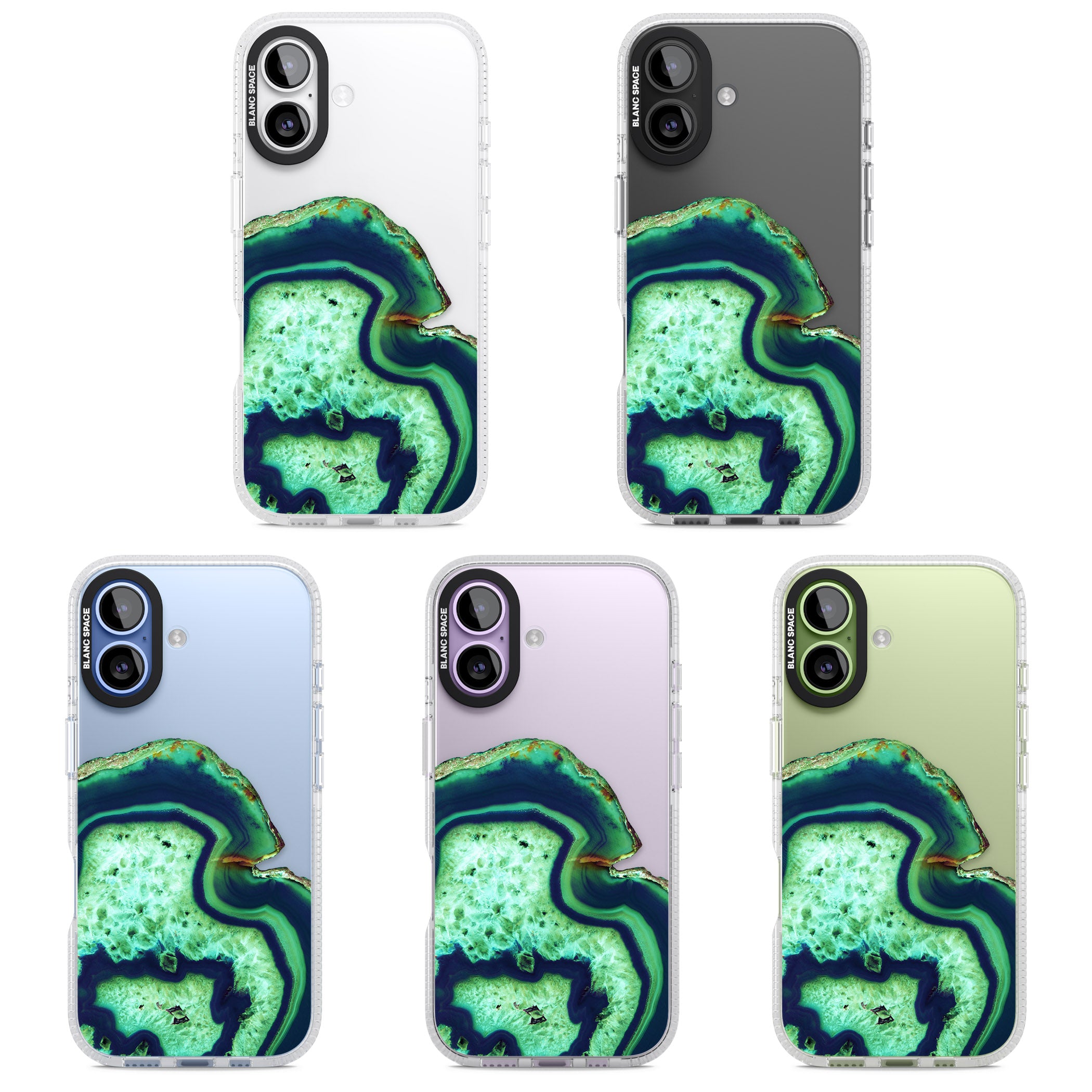 Emerald Agate Slice iPhone 17 Impact Air Clear Phone Case APT Impact Protection