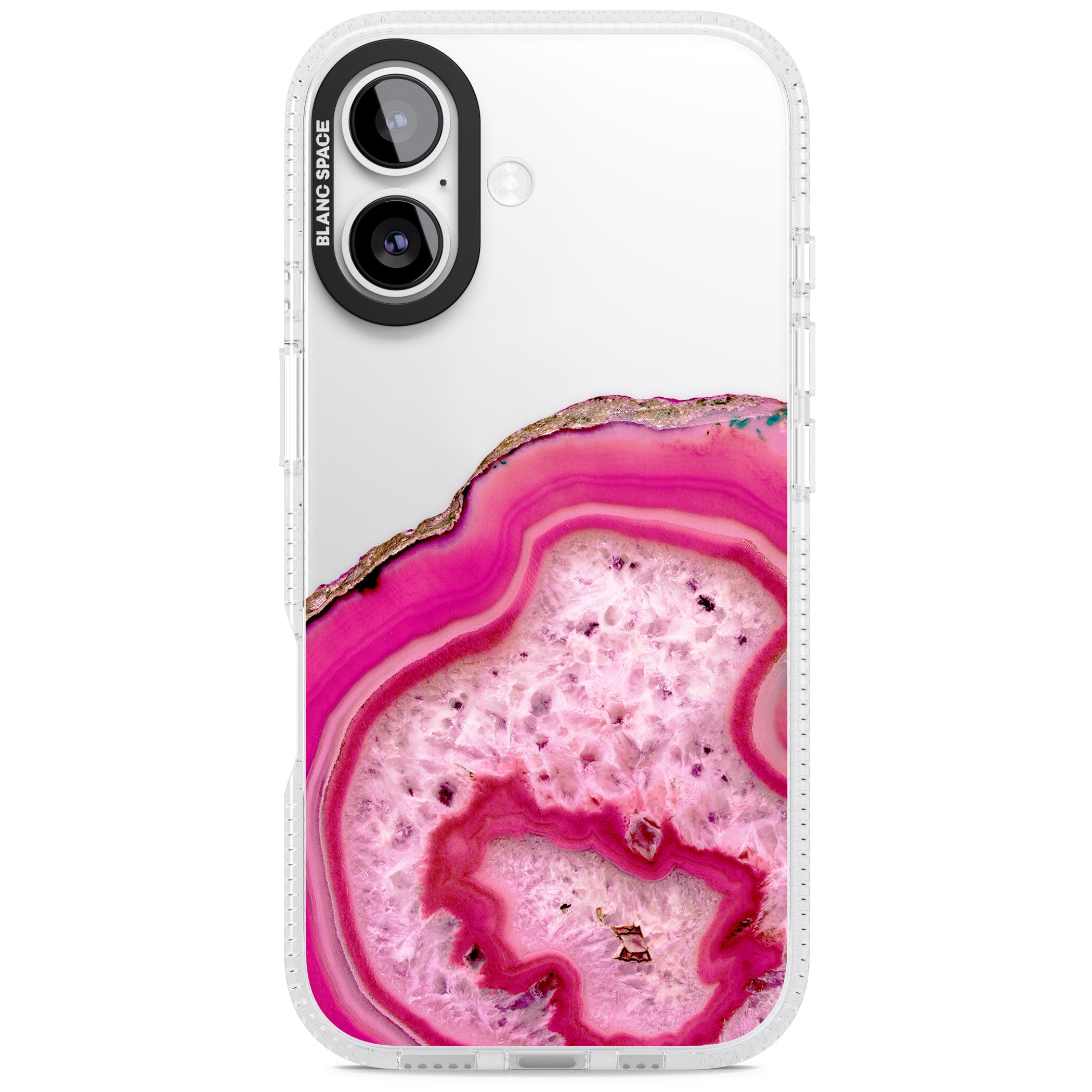 Pink Geode Crystal iPhone 17 Impact Air Clear Phone Case