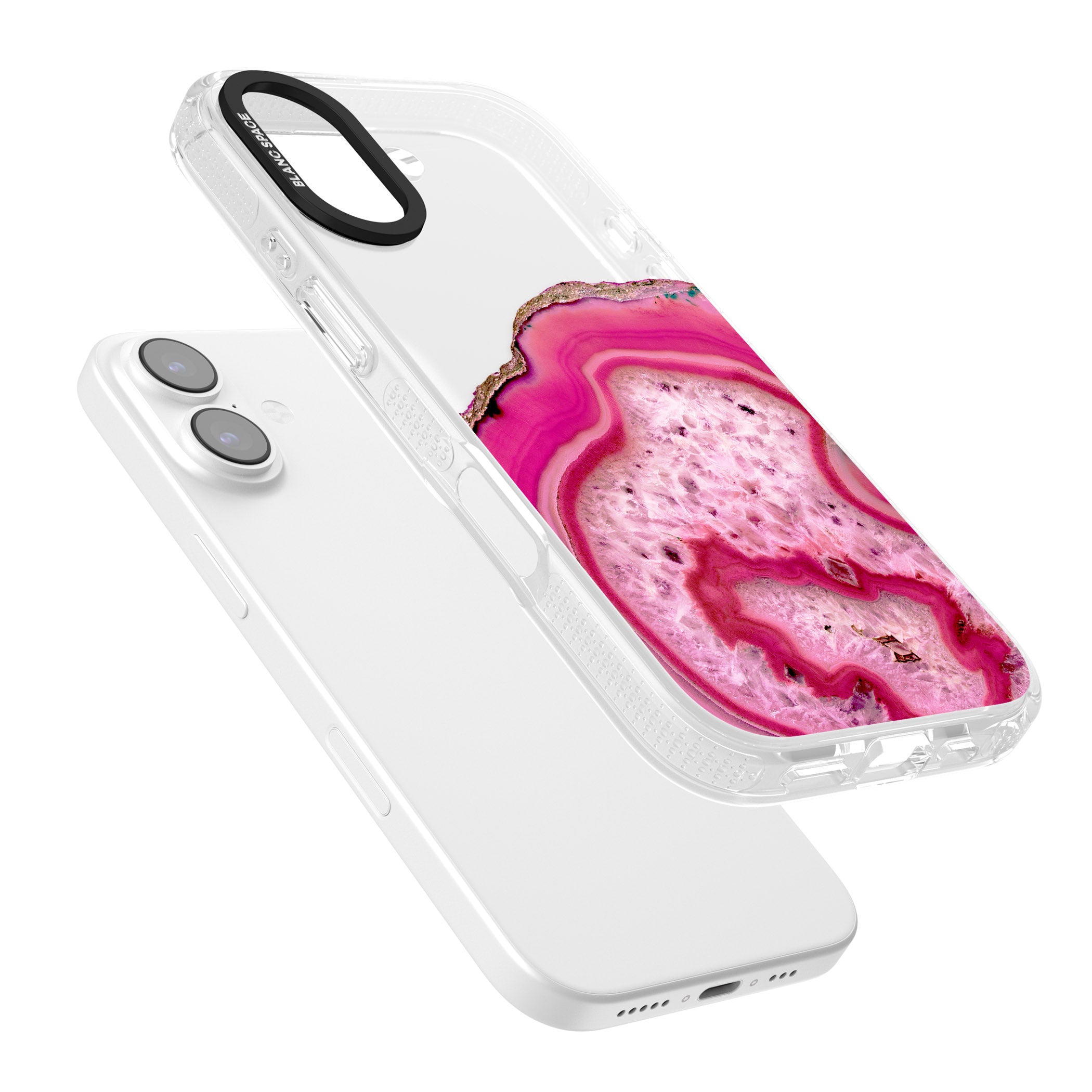 Pink Geode Crystal iPhone 17 Impact Air Clear Phone Case Colours