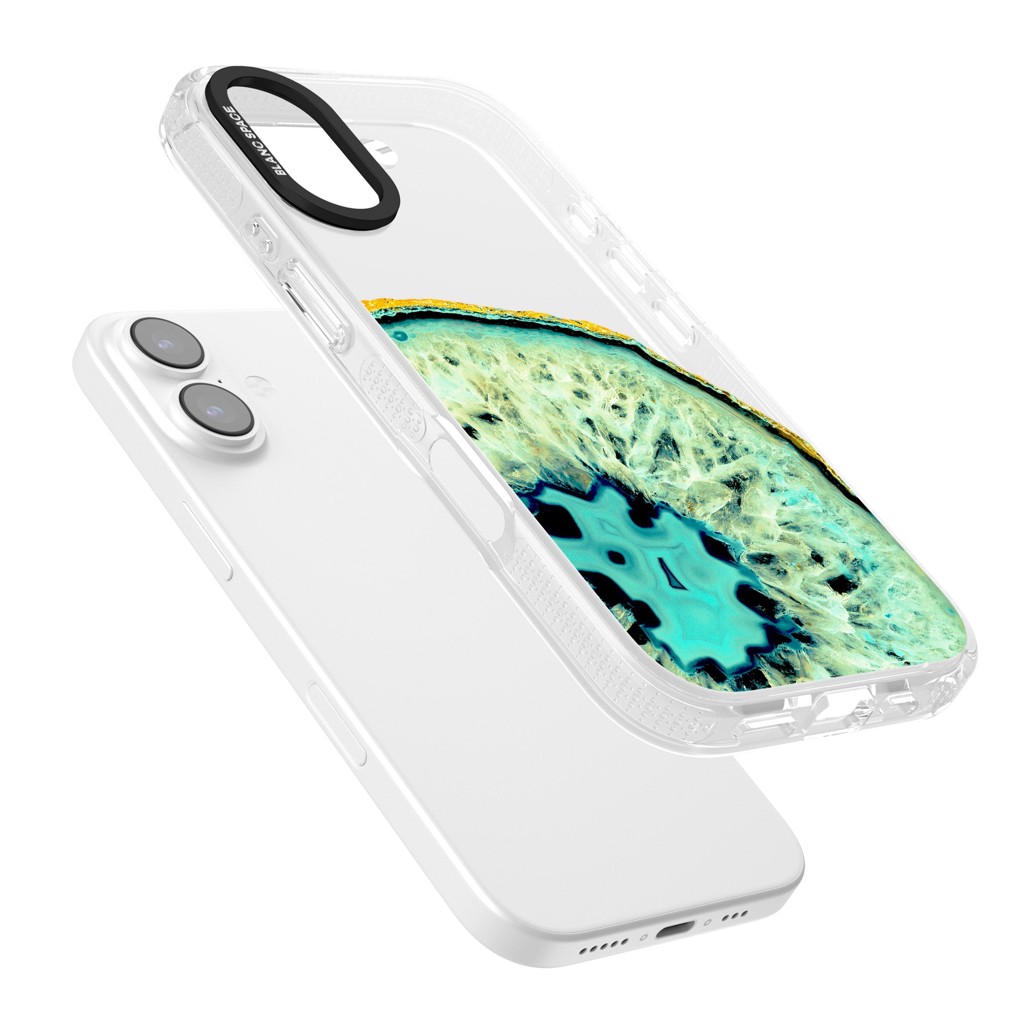 Turquoise Geode Crystal iPhone 17 Impact Air Clear Phone Case Colours