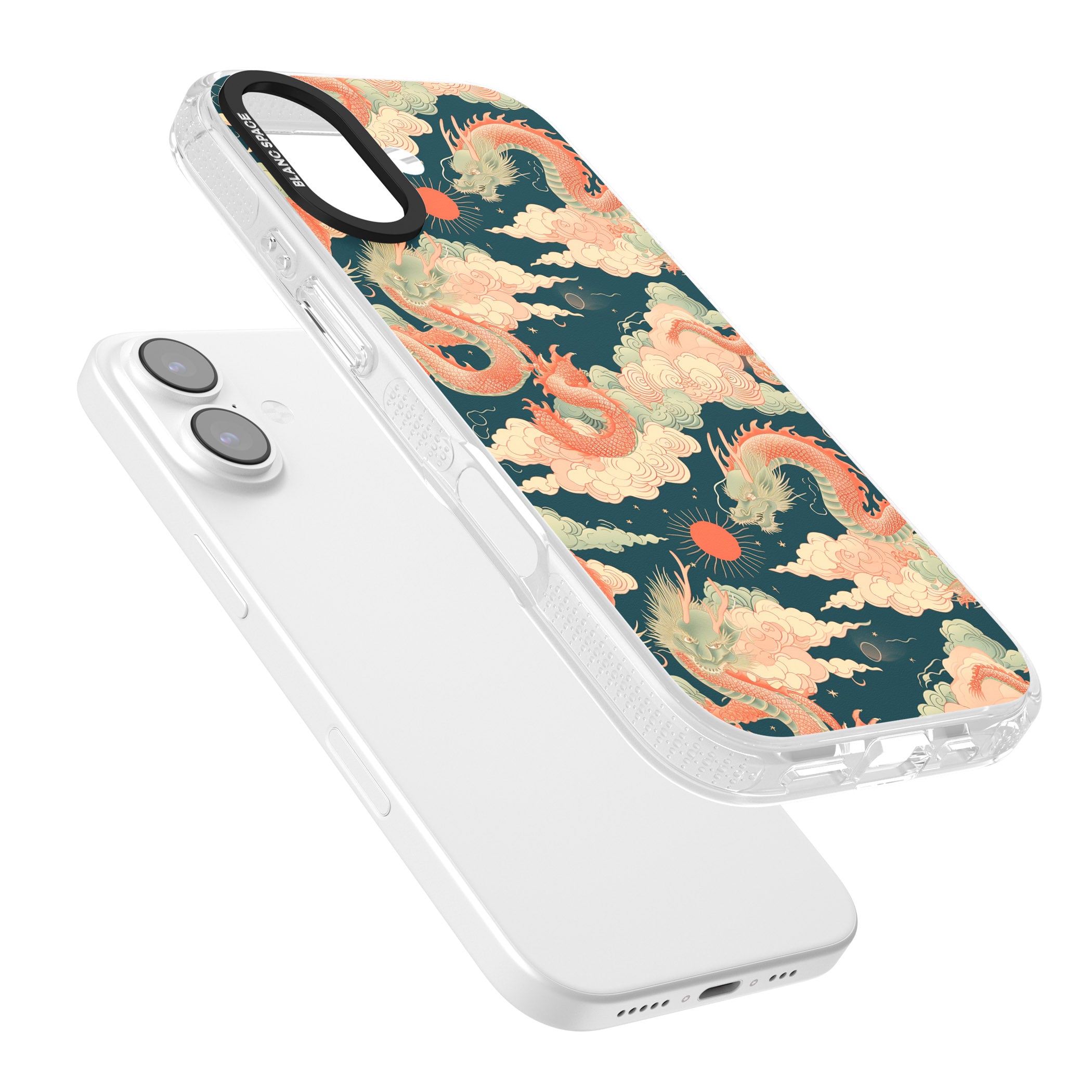 Chinese Dragons Clouds iPhone 17 Impact Air Clear Phone Case Colours