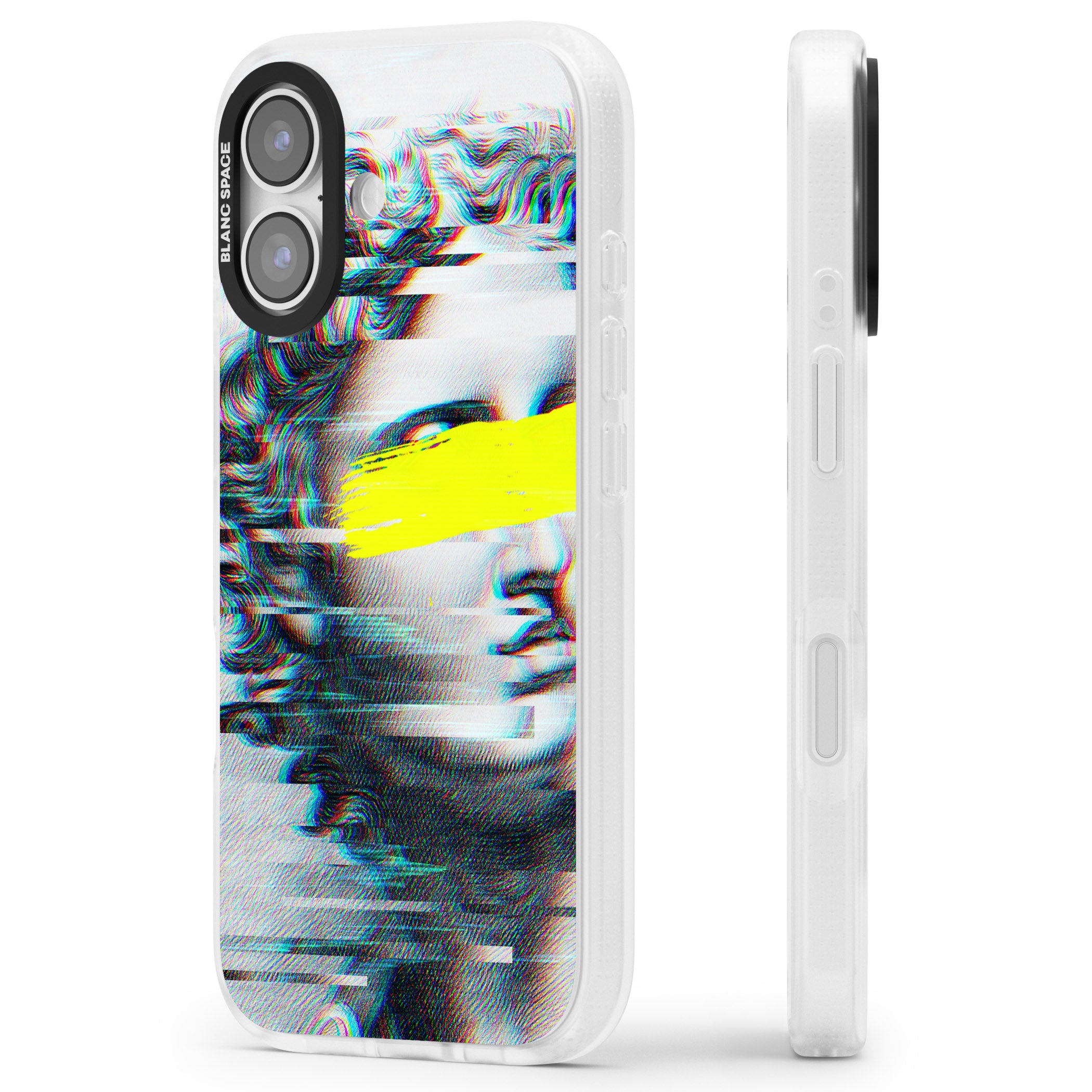 Glitched Fragment iPhone 17 Impact Air Clear Phone Case Side Profile